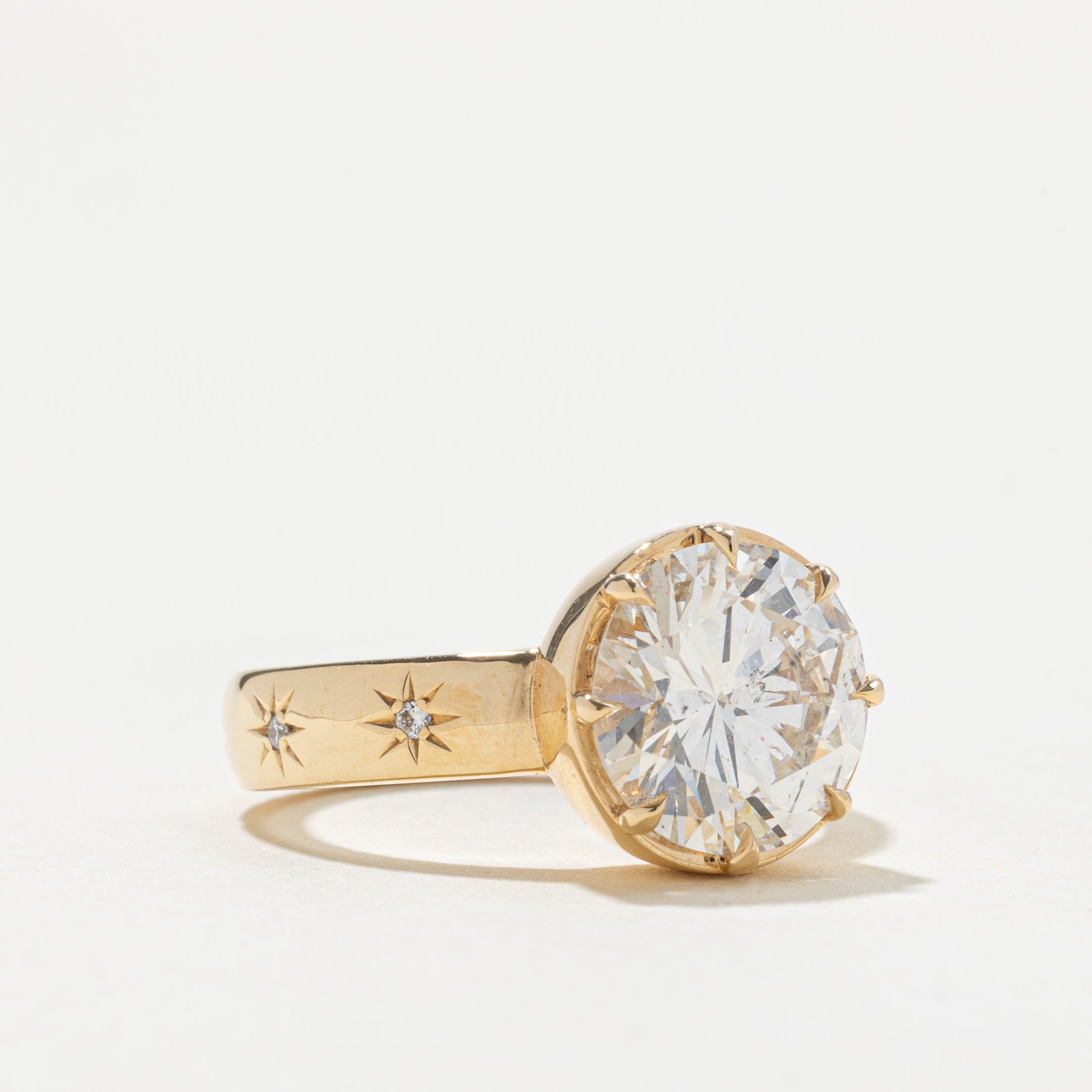 '100 Ways x Oirea Studio' 18k Claw and Star Set Diamond Ring | 3.34ct SI2 G, 0.03ctw | SZ 6.25