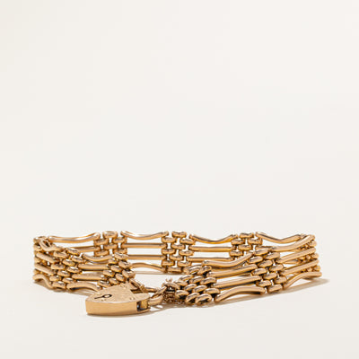 15k Yellow Gold Heart Lock Bracelet | 7.5