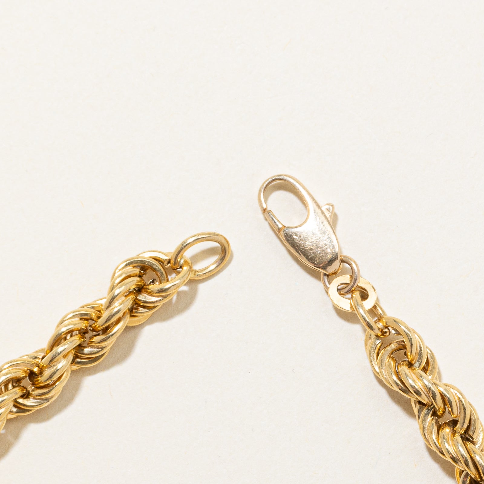 'Birks' 18k Yellow Gold Rope Chain Bracelet | 7.5"