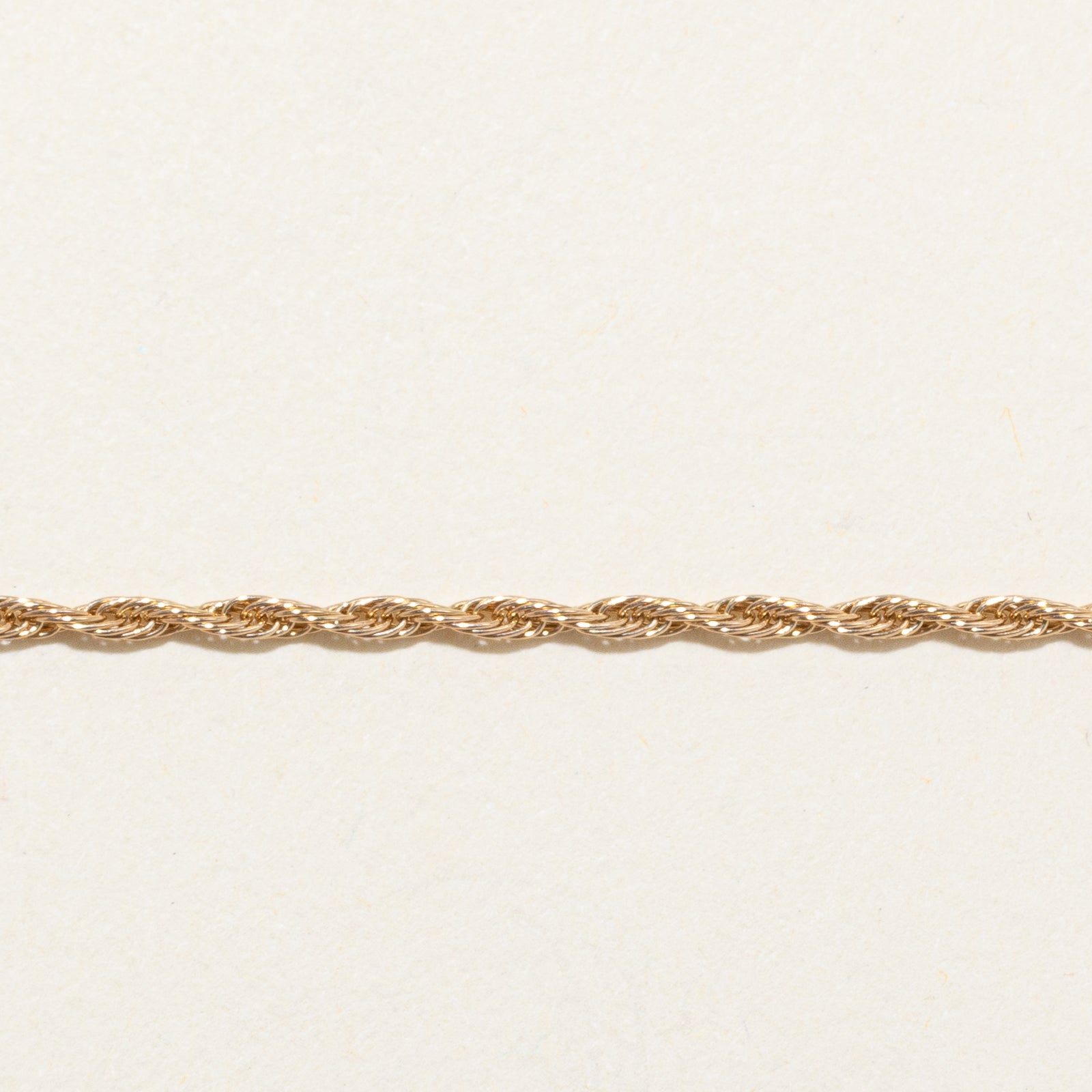 10k Yellow Gold Rope Chain Bracelet | 7.5"