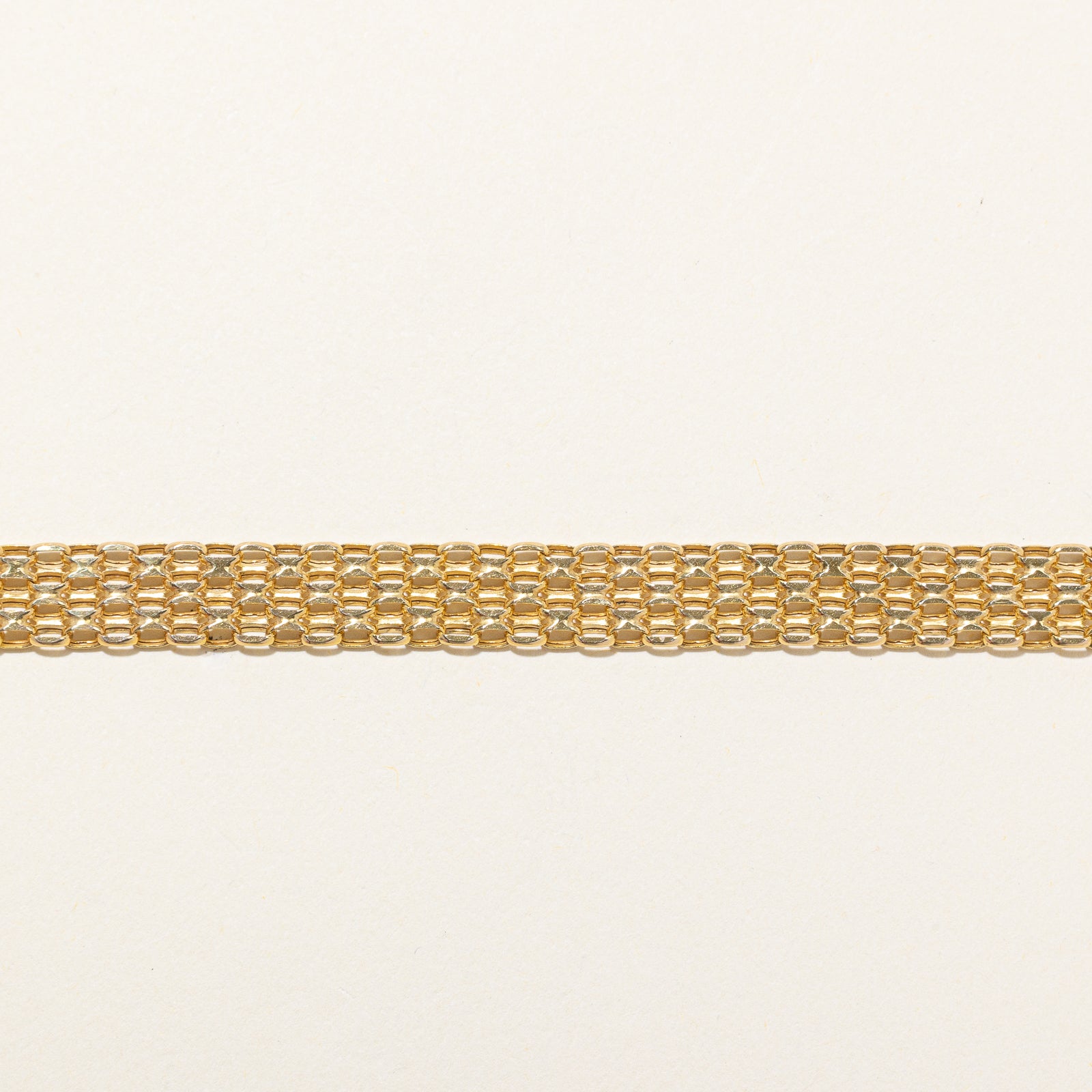 14k Yellow Gold Woven Chain Bracelet | 7.5"