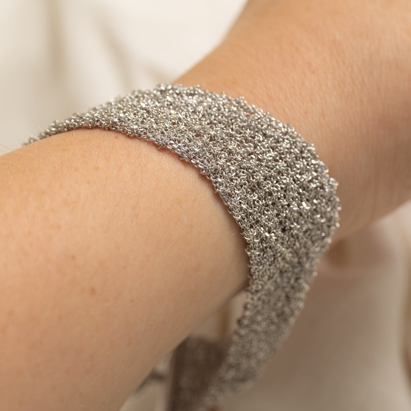 Italian Sterling Silver Chainmail Mesh Bracelet | 7.85"