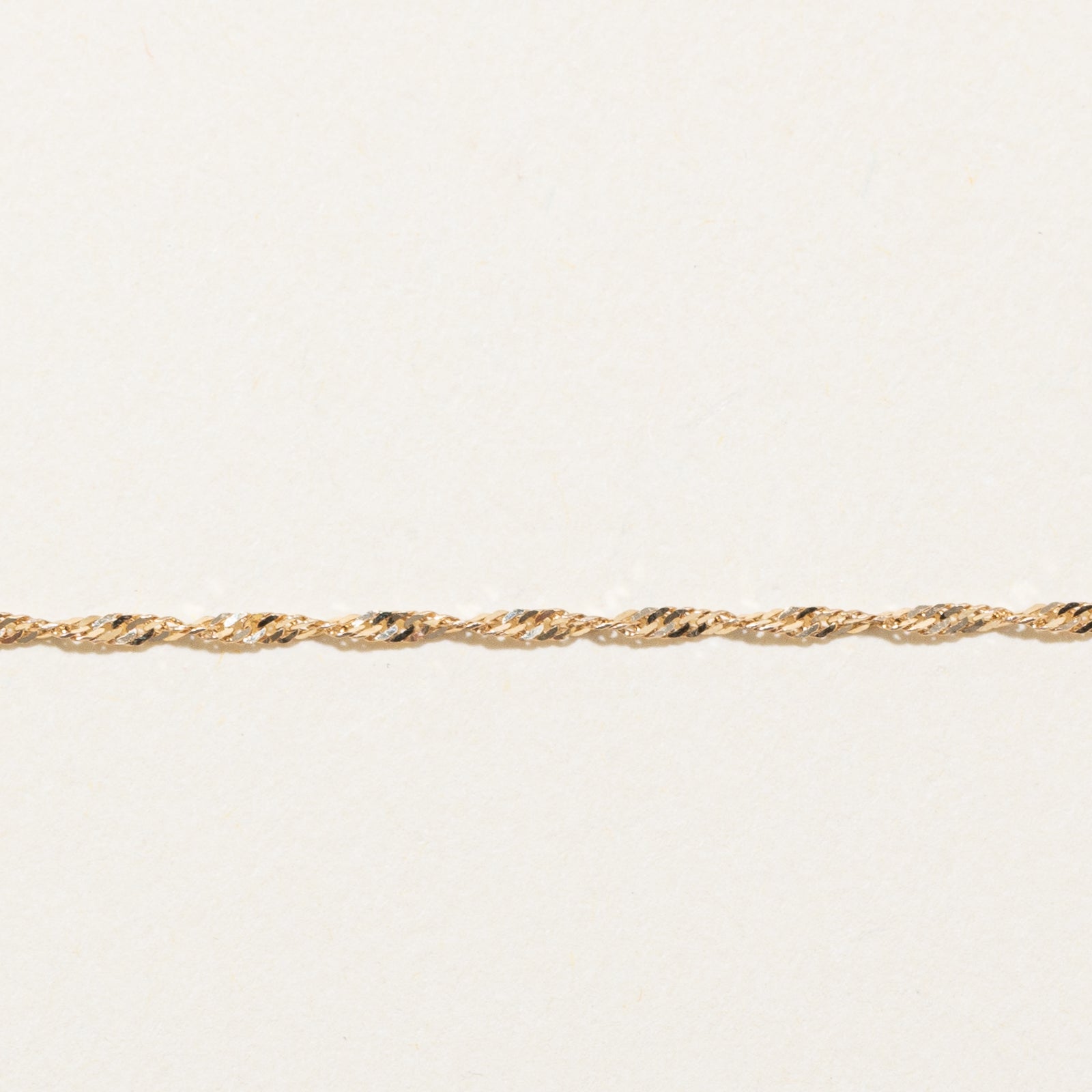 Canadian 10k Yellow Gold Singapore Chain Bracelet | 7.5"
