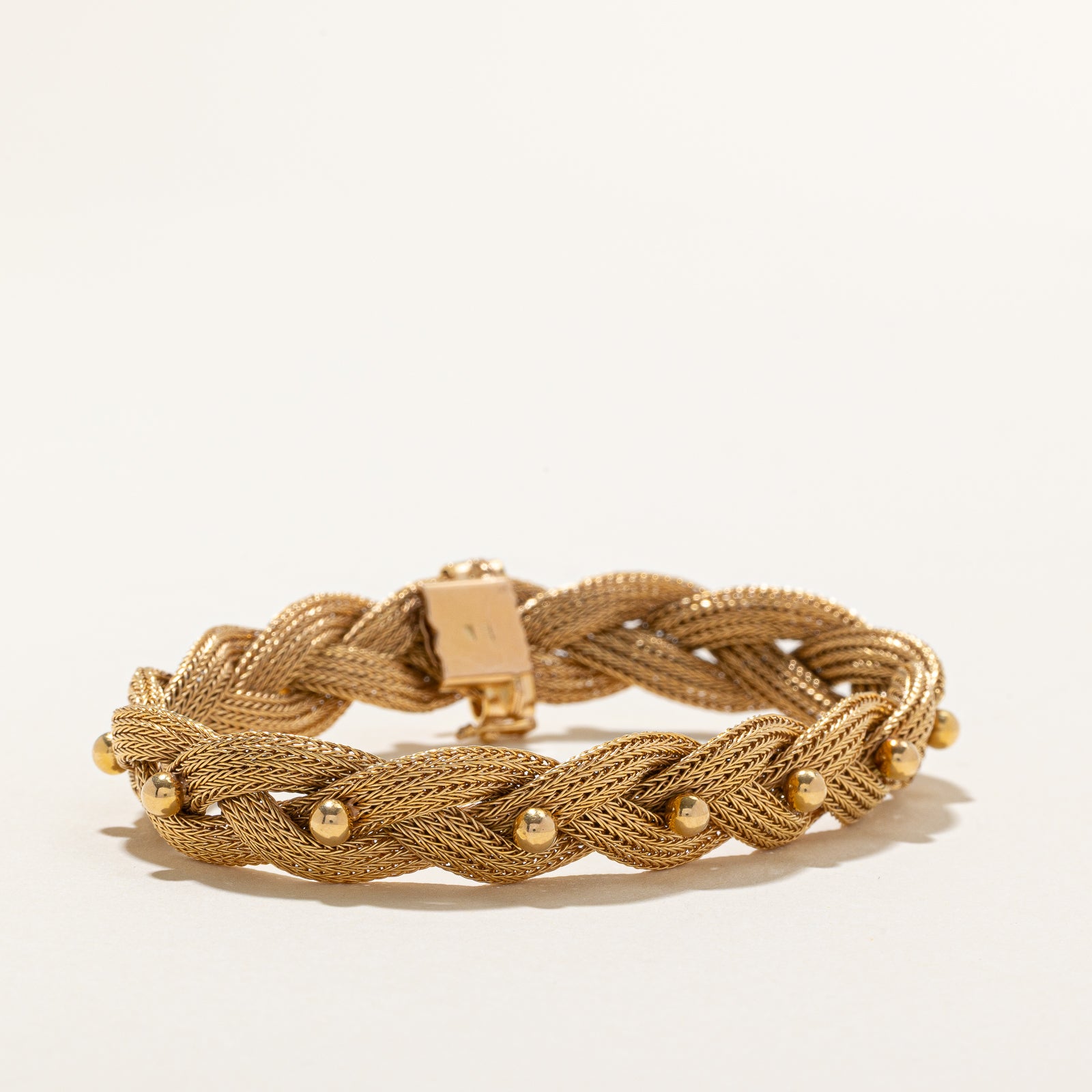 14k Yellow Gold Braided Bracelet | 7.25"