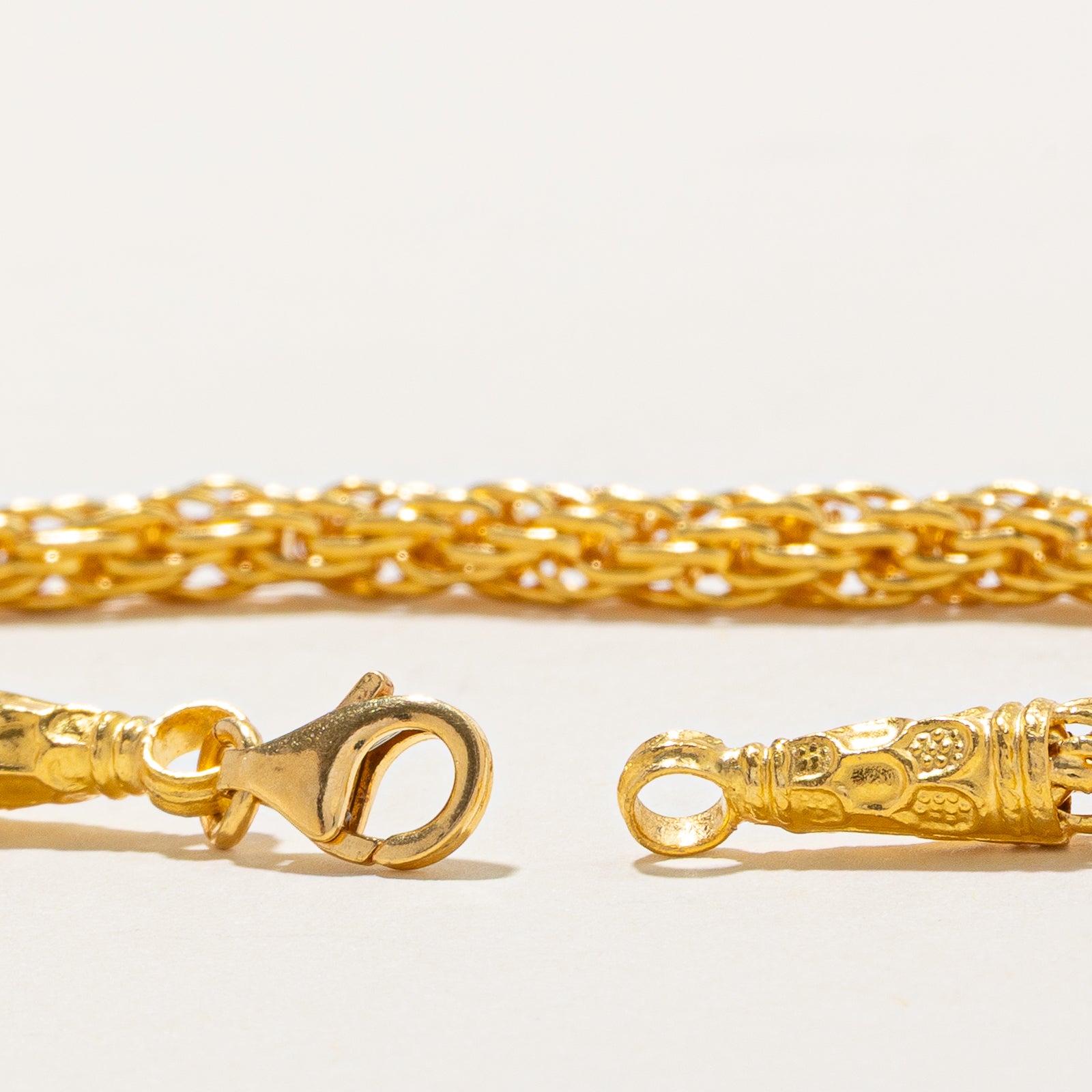 22k Yellow Gold Woven Chain Bracelet | 8"