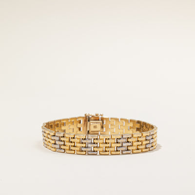 18k Two Tone Gold Bracelet | 7.75