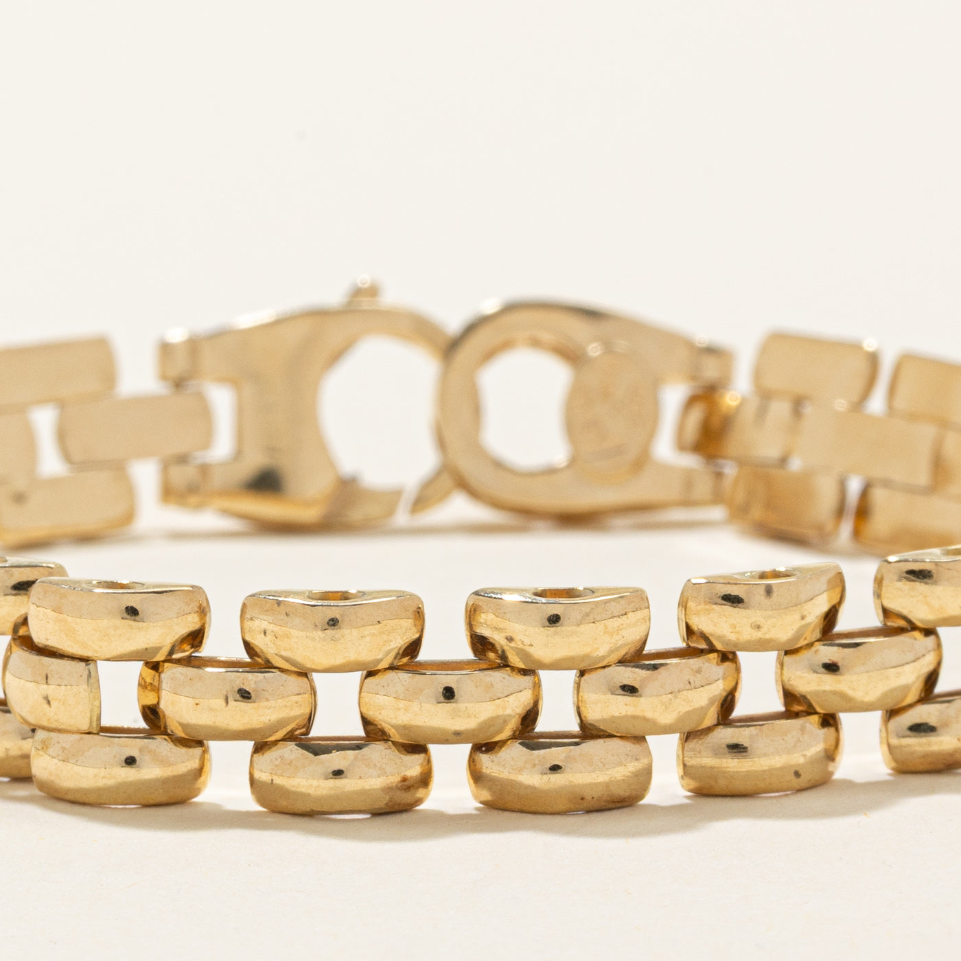 14k Yellow Gold Panther Link Bracelet | 7.5"