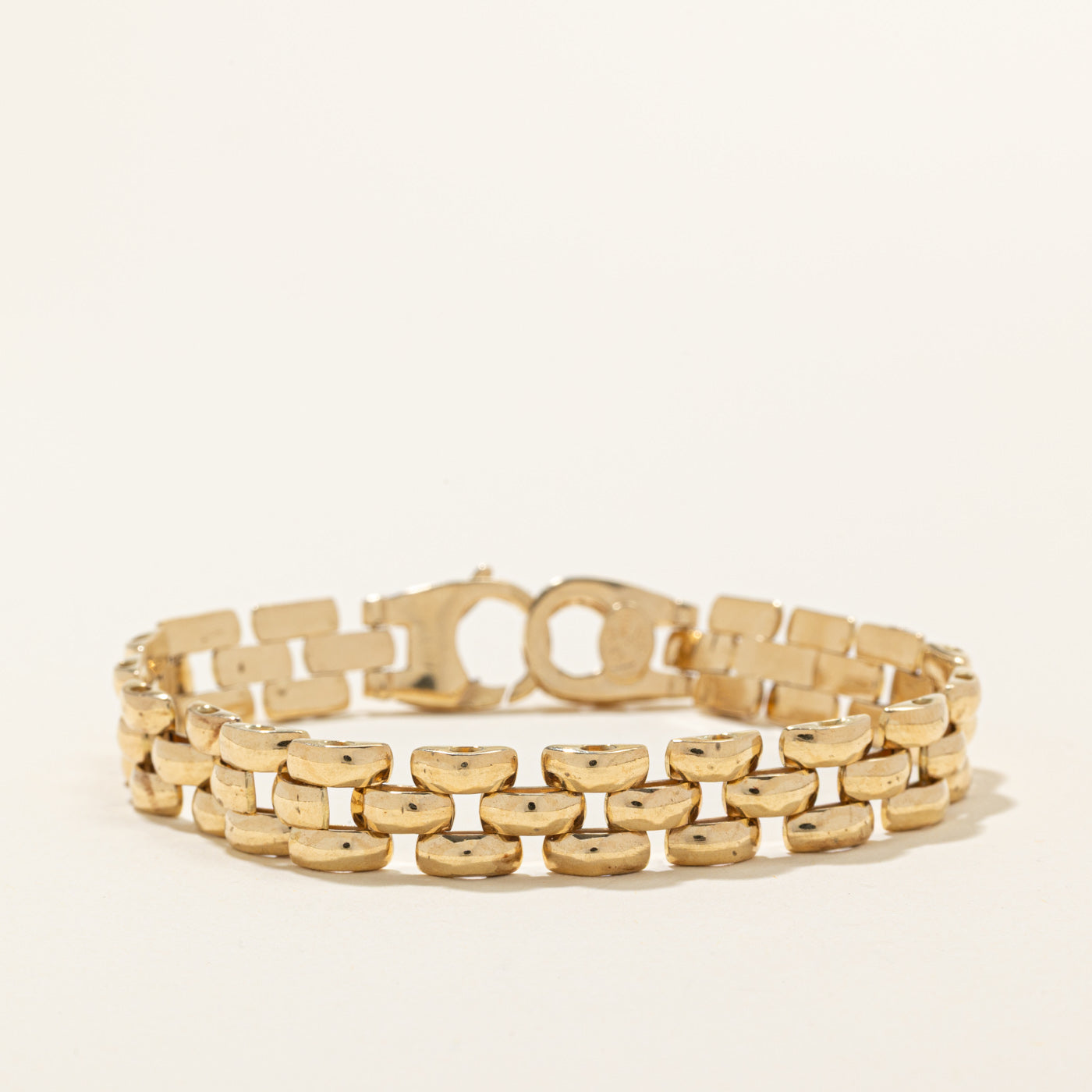 14k Yellow Gold Panther Link Bracelet | 7.5"