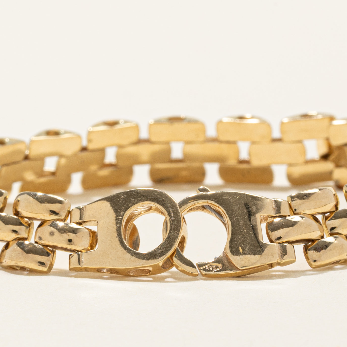 14k Yellow Gold Panther Link Bracelet | 7.5"