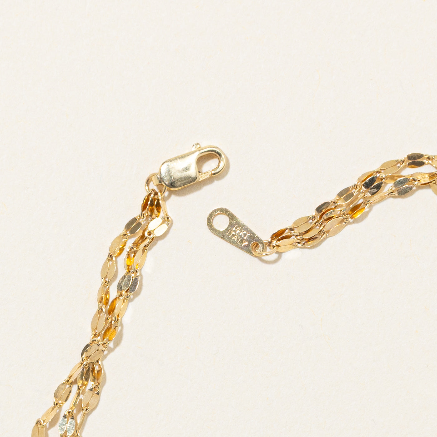 14k Yellow Gold Flat Chain Bracelet | 7.5"