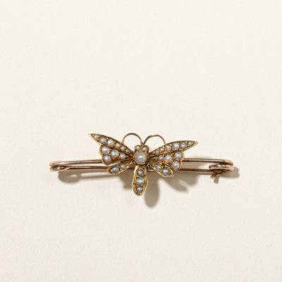 Victorian Seed Pearl Dragonfly Pin