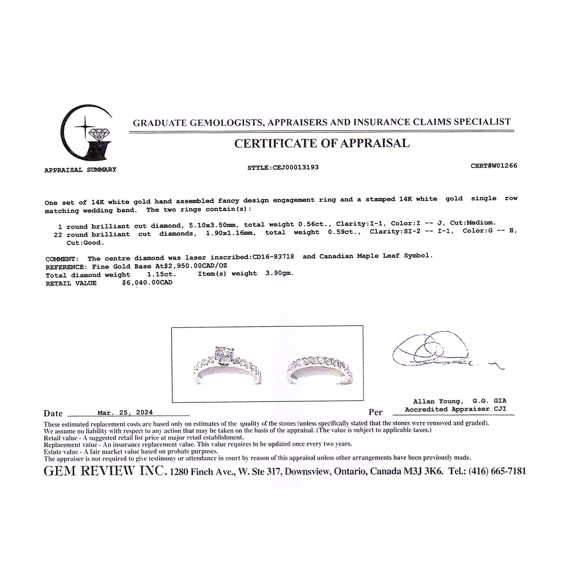 14K White Gold Diamond Ring | 1.15 ctw | SZ 3.75 |