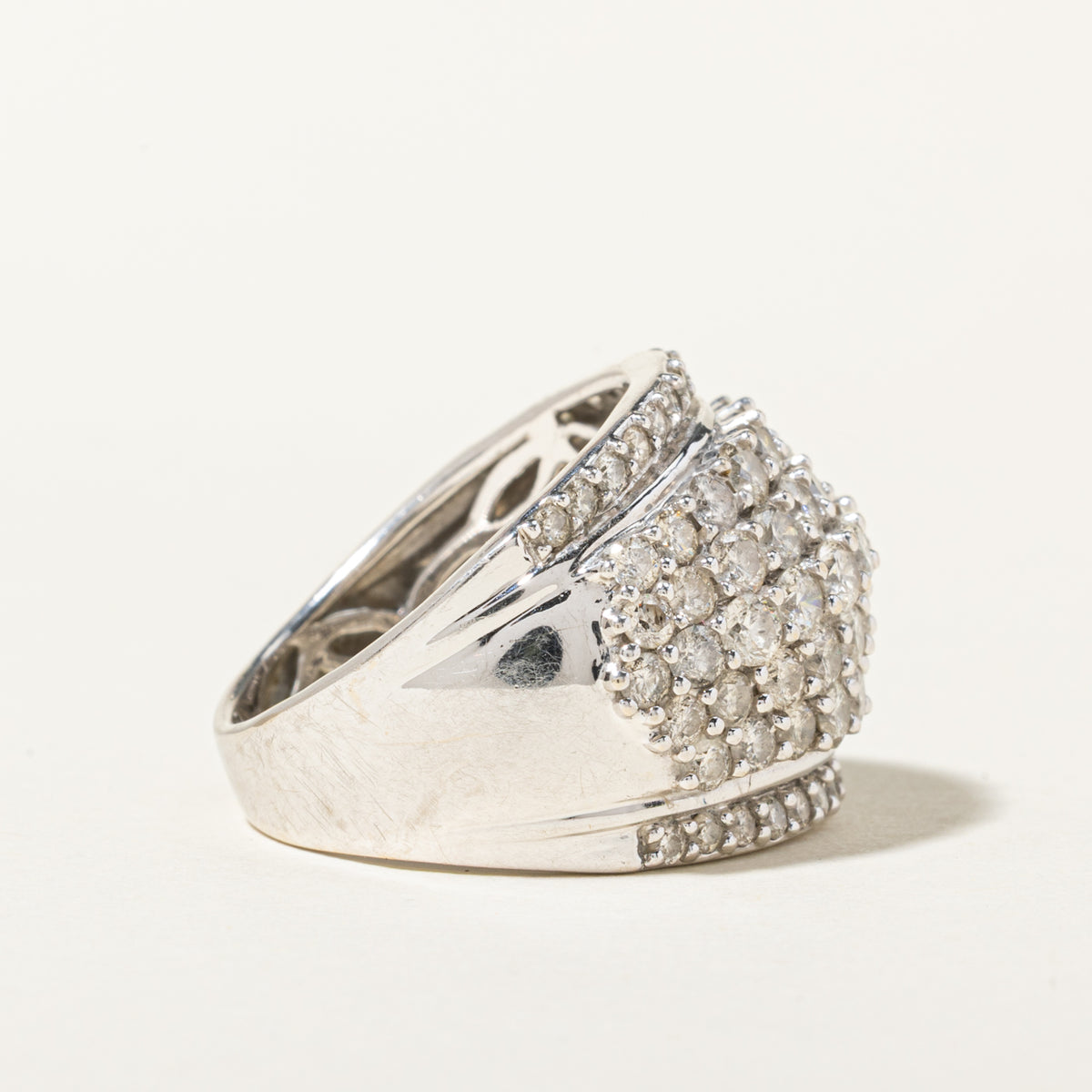 14k Multi Row Diamond Dome Ring | 3.40ctw | SZ 7