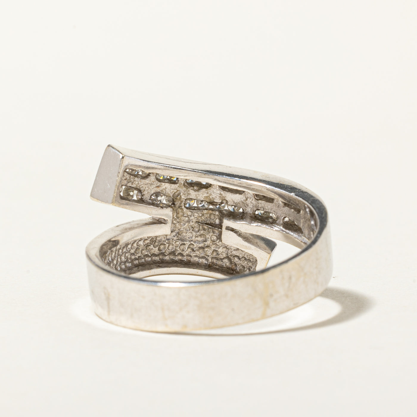 18k Multi Row Diamond Geometric Bypass Ring | 0.40ctw | SZ 9.5