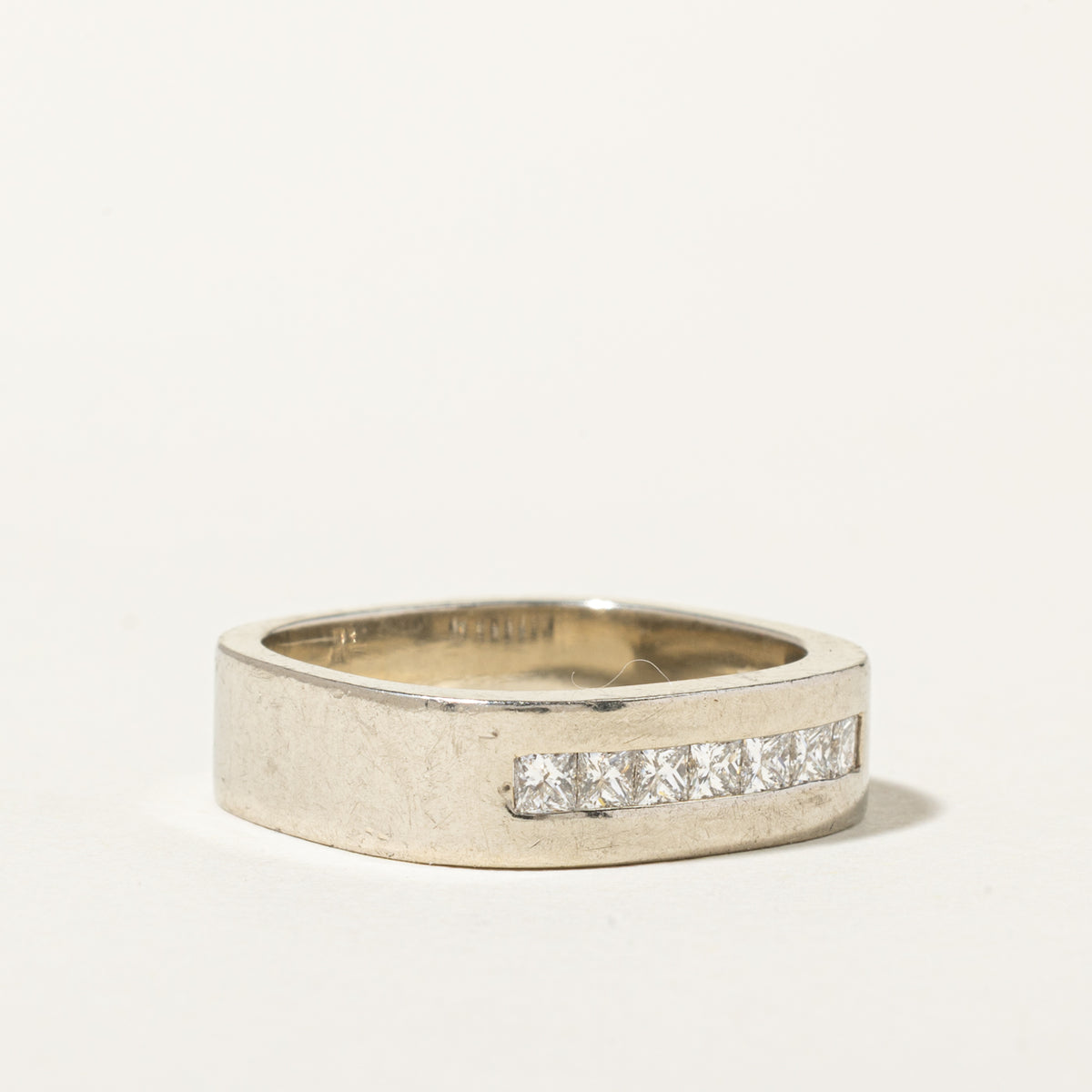 14k Semi Eternity Princess Cut Diamond Band | 0.50ctw | 6mm | SZ 7.75