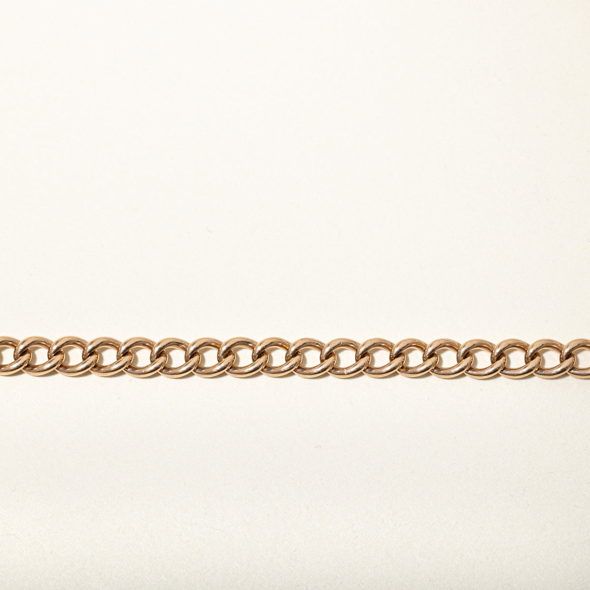 9k Rose Gold Curb Link T Bar Watch Chain | 4mm | 9.5"