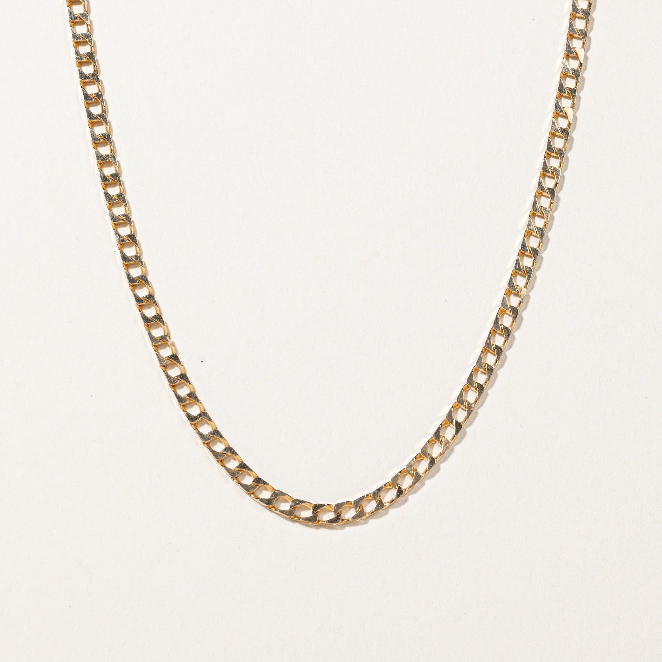 10k Yellow Gold Curb Link Chain | 25"