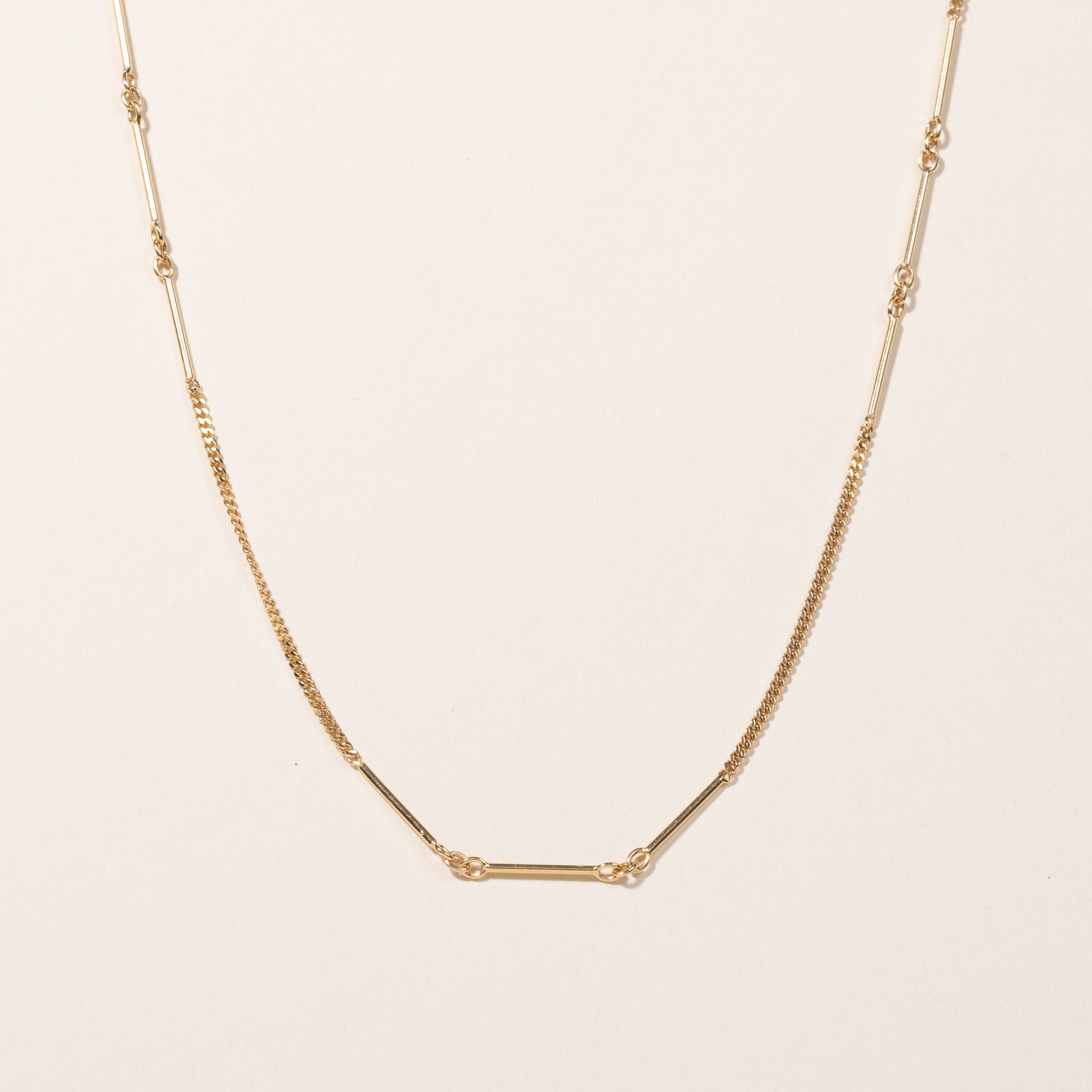 18k Yellow Gold Bar Link Chain | 20"