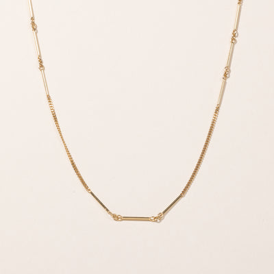 18k Yellow Gold Bar Link Chain | 20