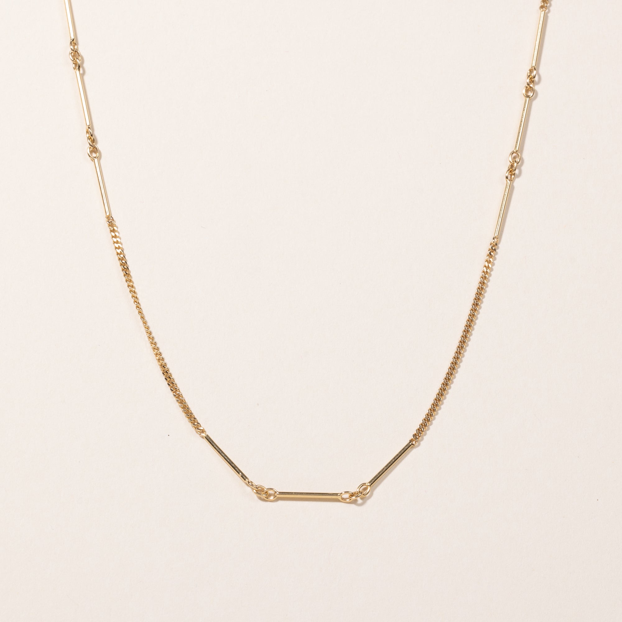 18k Yellow Gold Bar Link Chain | 20