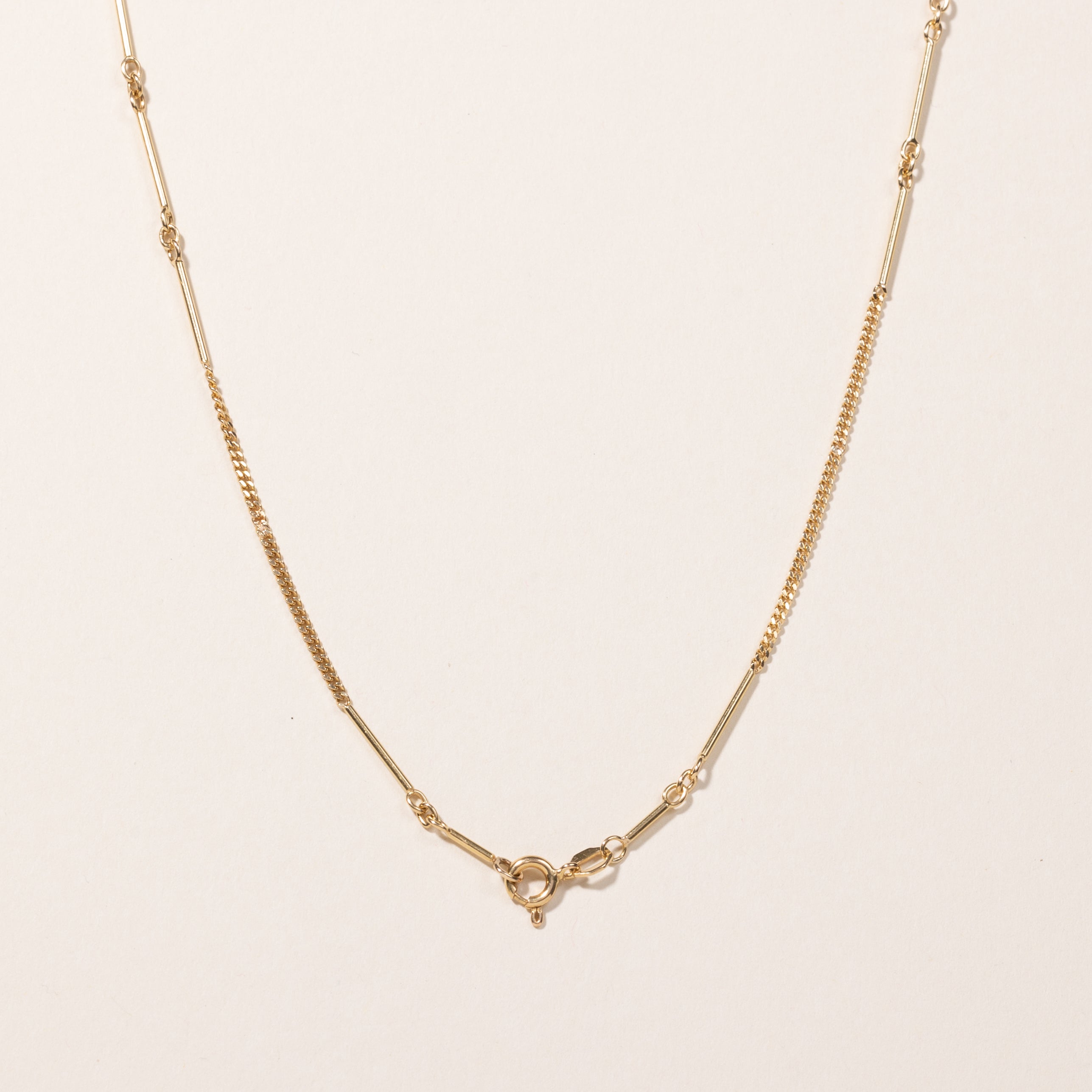 18k Yellow Gold Bar Link Chain | 20"