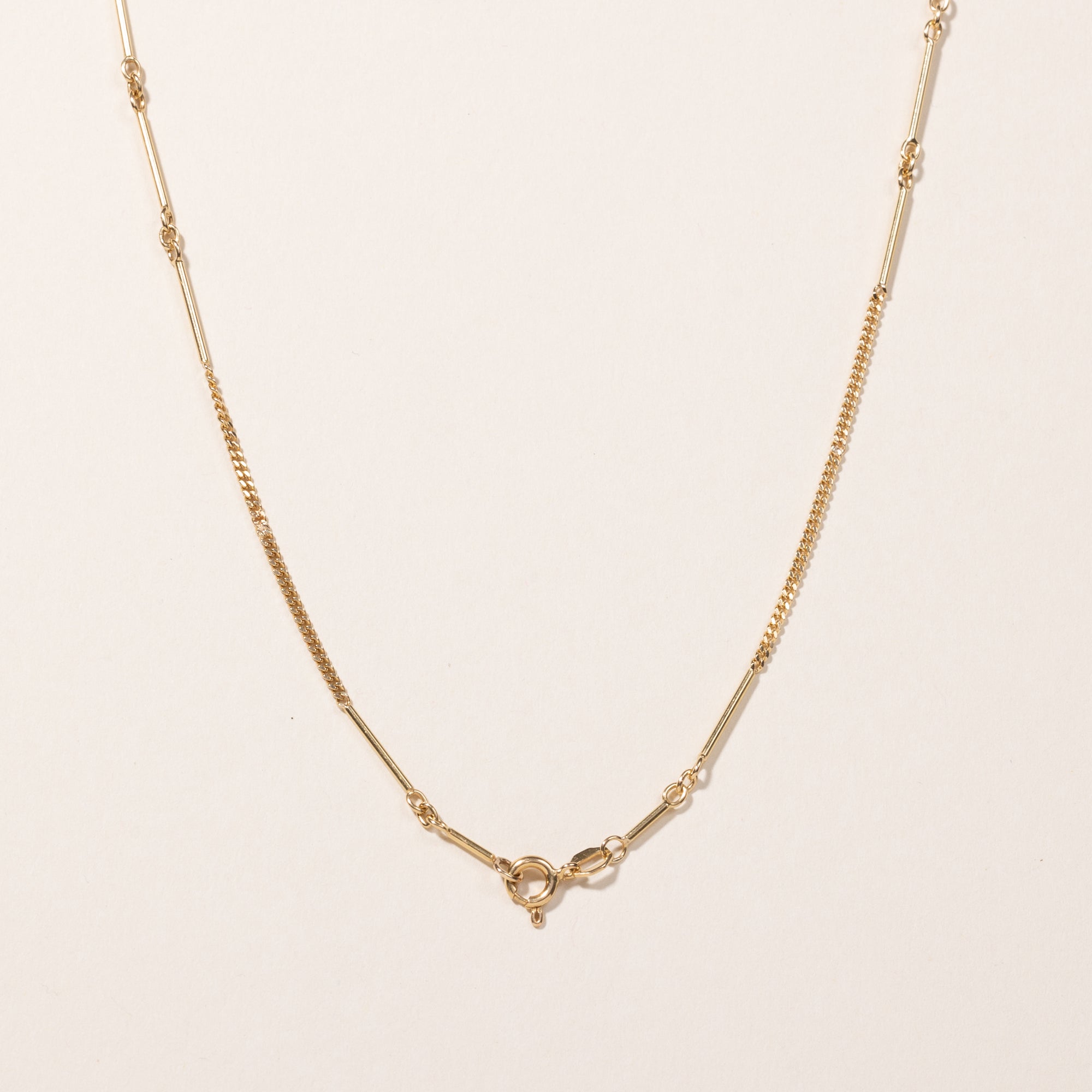 18k Yellow Gold Bar Link Chain | 20