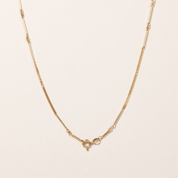 18k Yellow Gold Bar Link Chain | 20