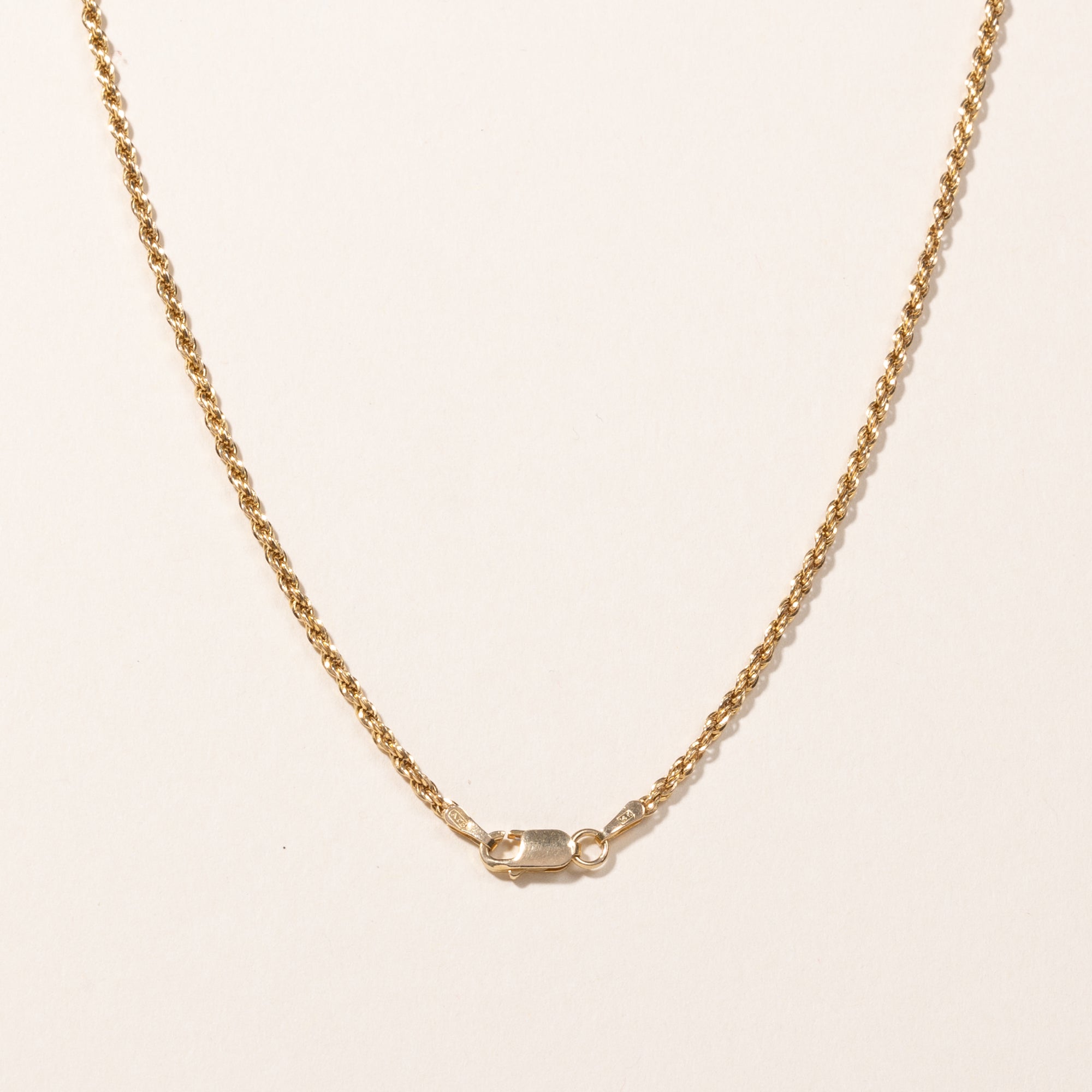 14k Yellow Gold Rope Chain | 17