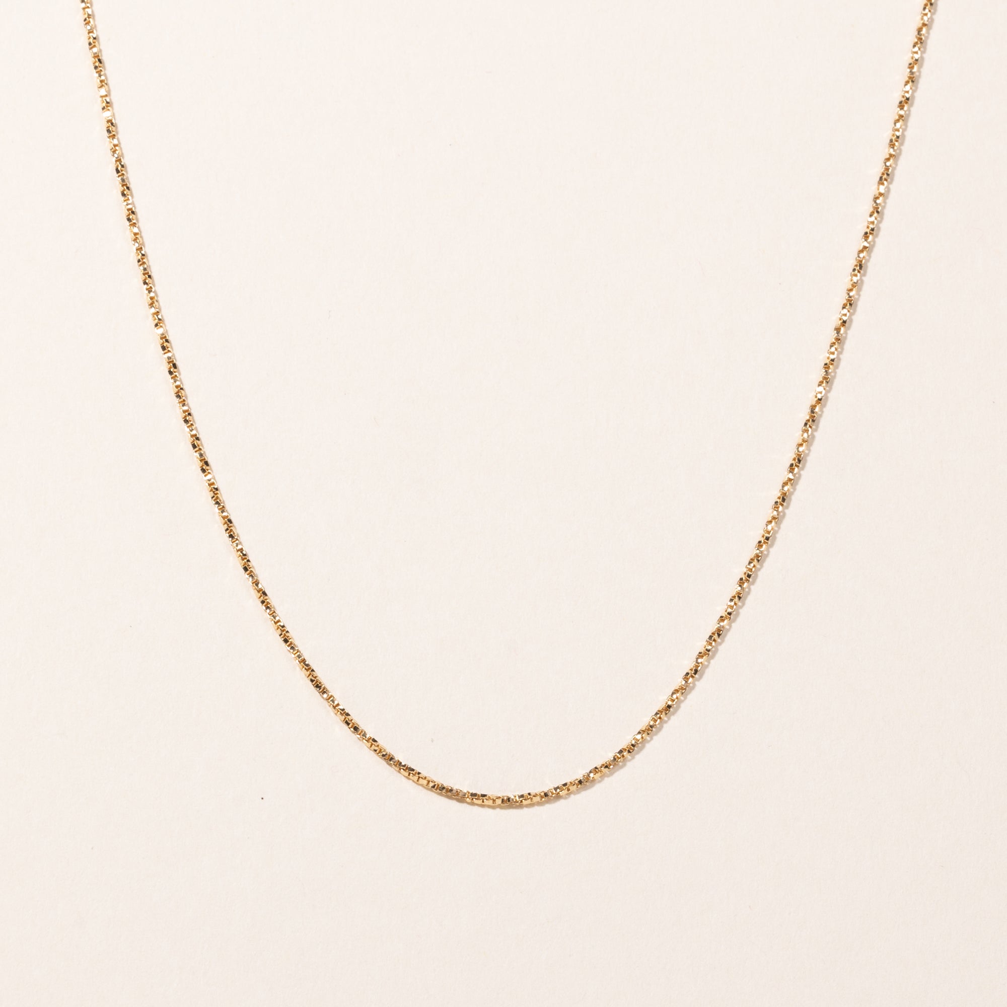 18k Yellow Gold Box Link Chain | 16