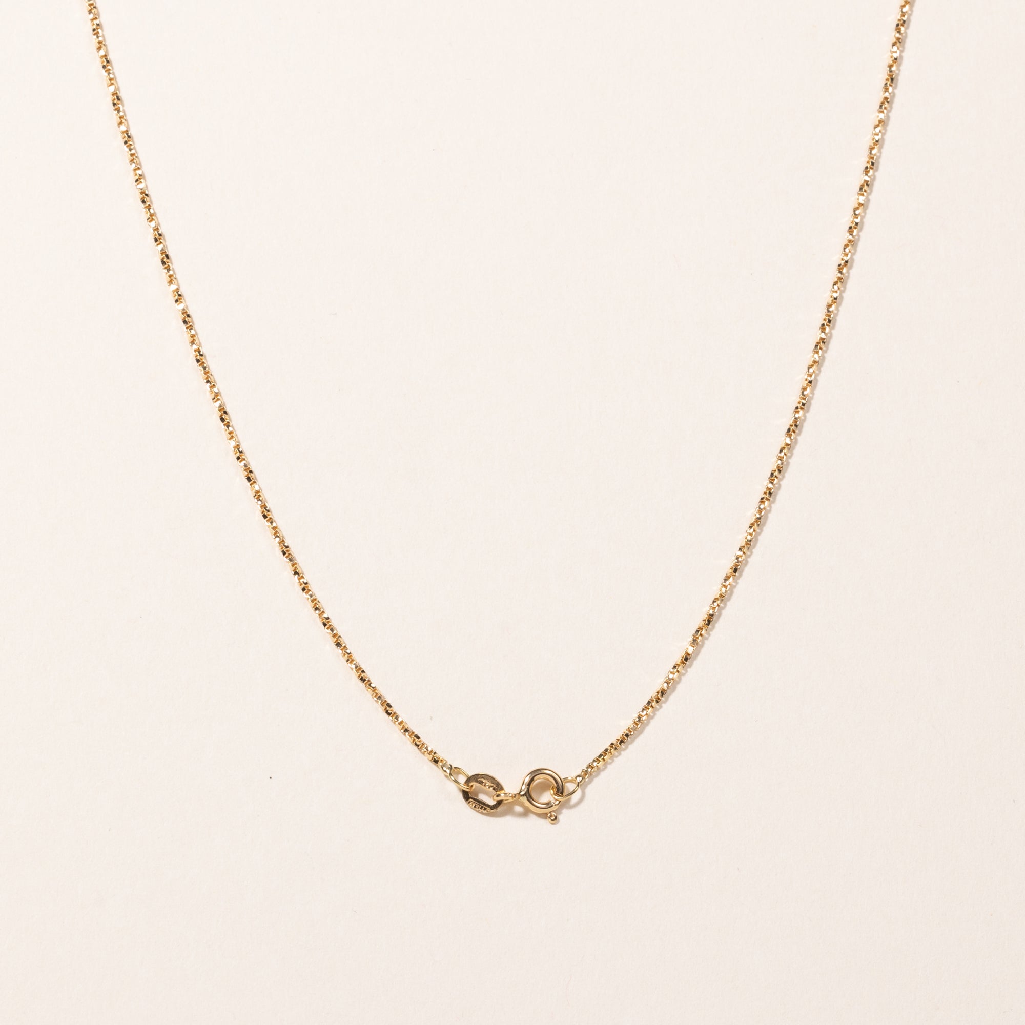 18k Yellow Gold Box Link Chain | 16