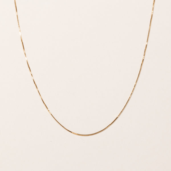 18k Yellow Gold Box Link Chain | 15