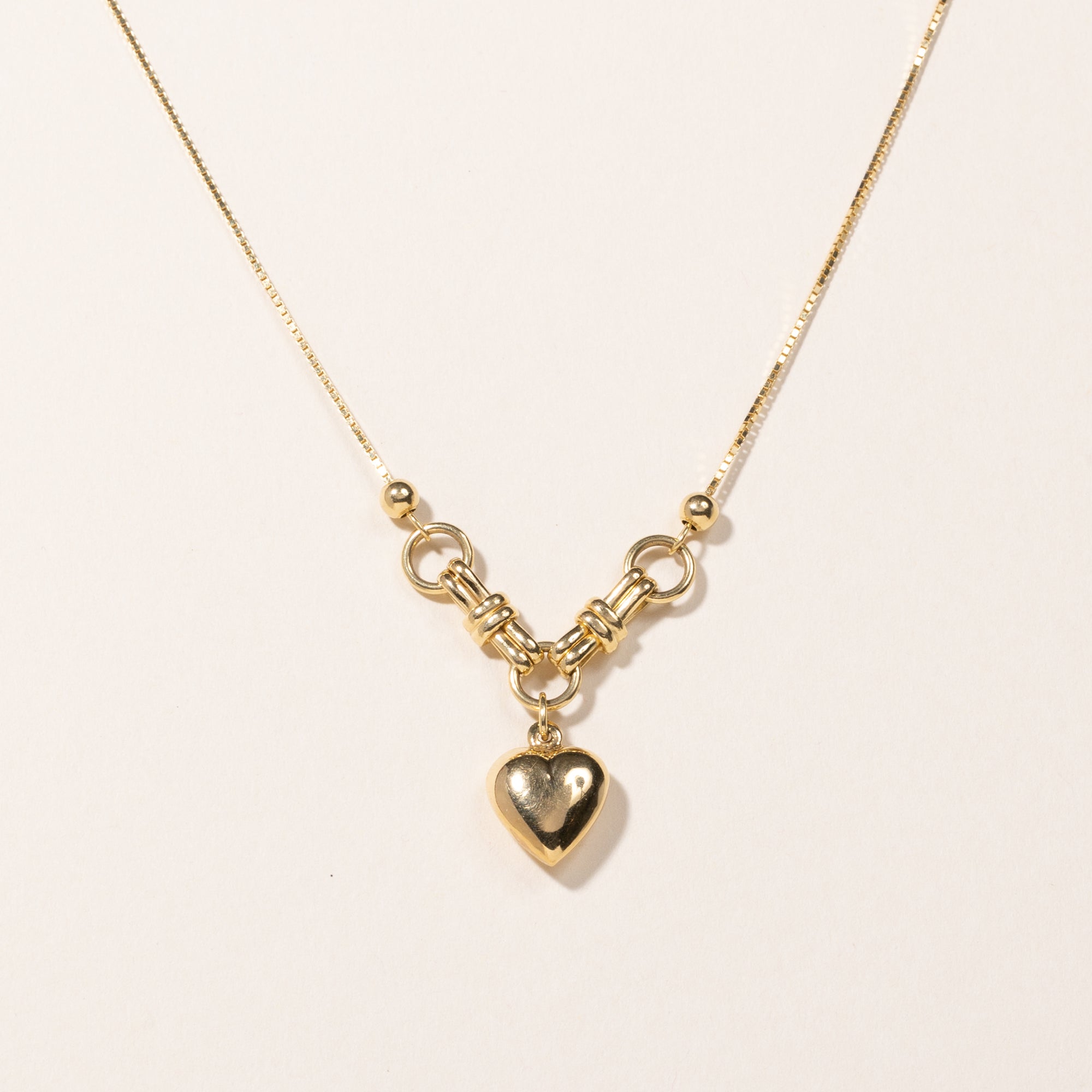 14k Yellow Gold Heart Chain | 18