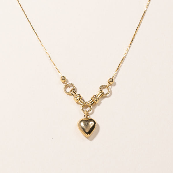 14k Yellow Gold Heart Chain | 18