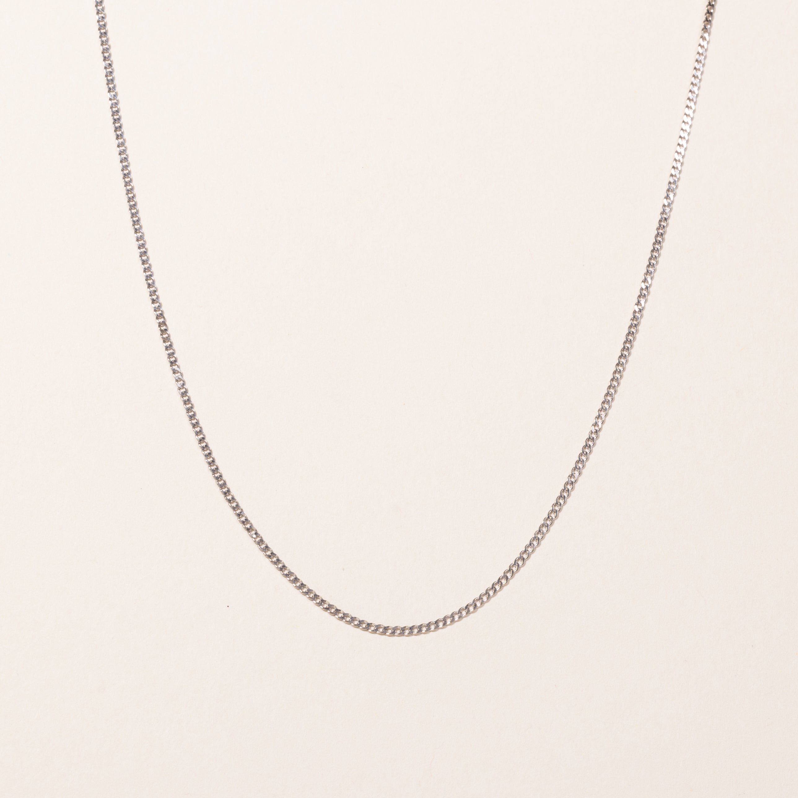 Chaîne gourmette en or blanc 14 carats | 40,6 cm 