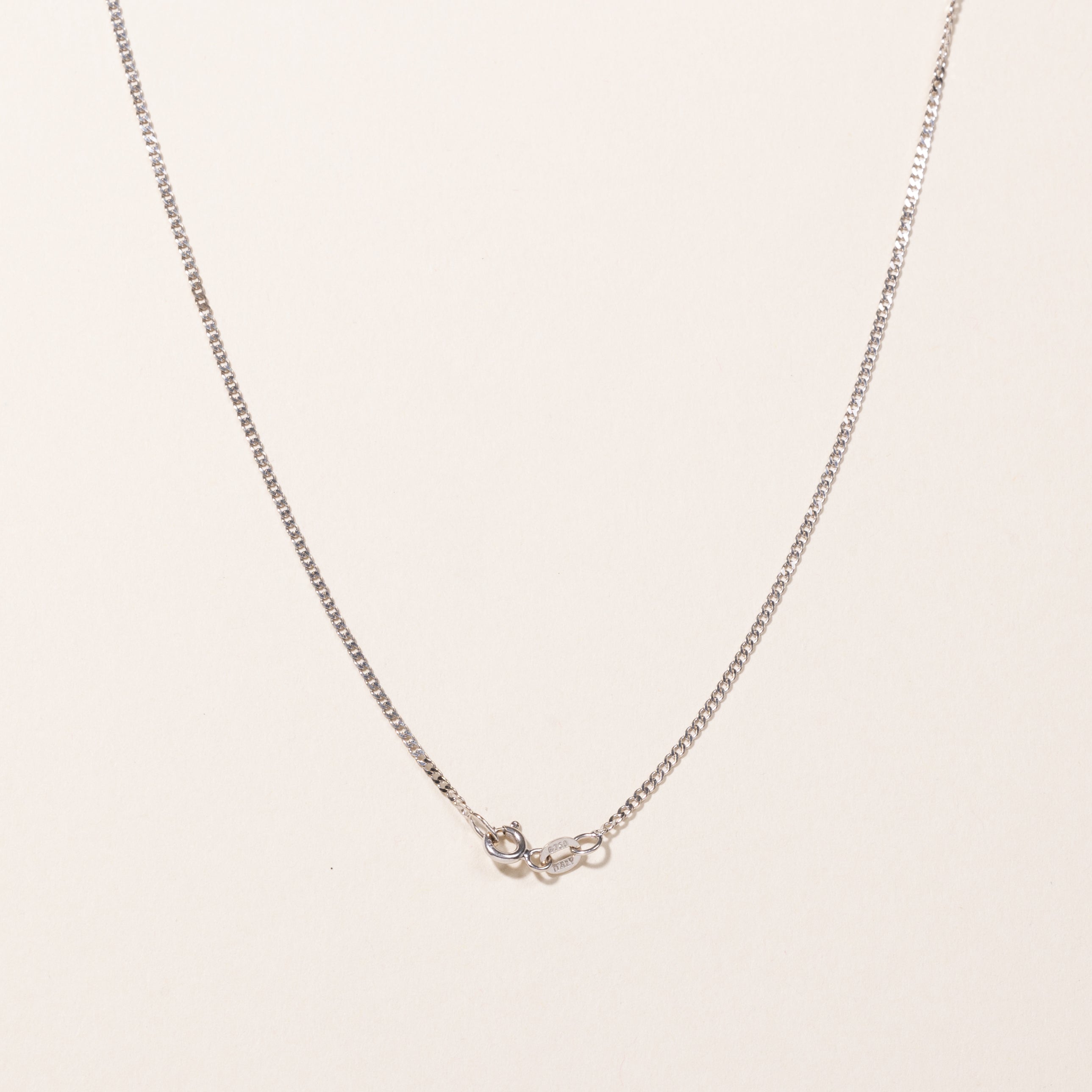 Chaîne gourmette en or blanc 14 carats | 40,6 cm 