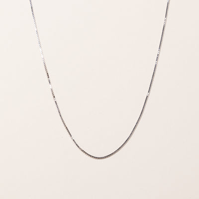 14k White Gold Box Link Chain | 18