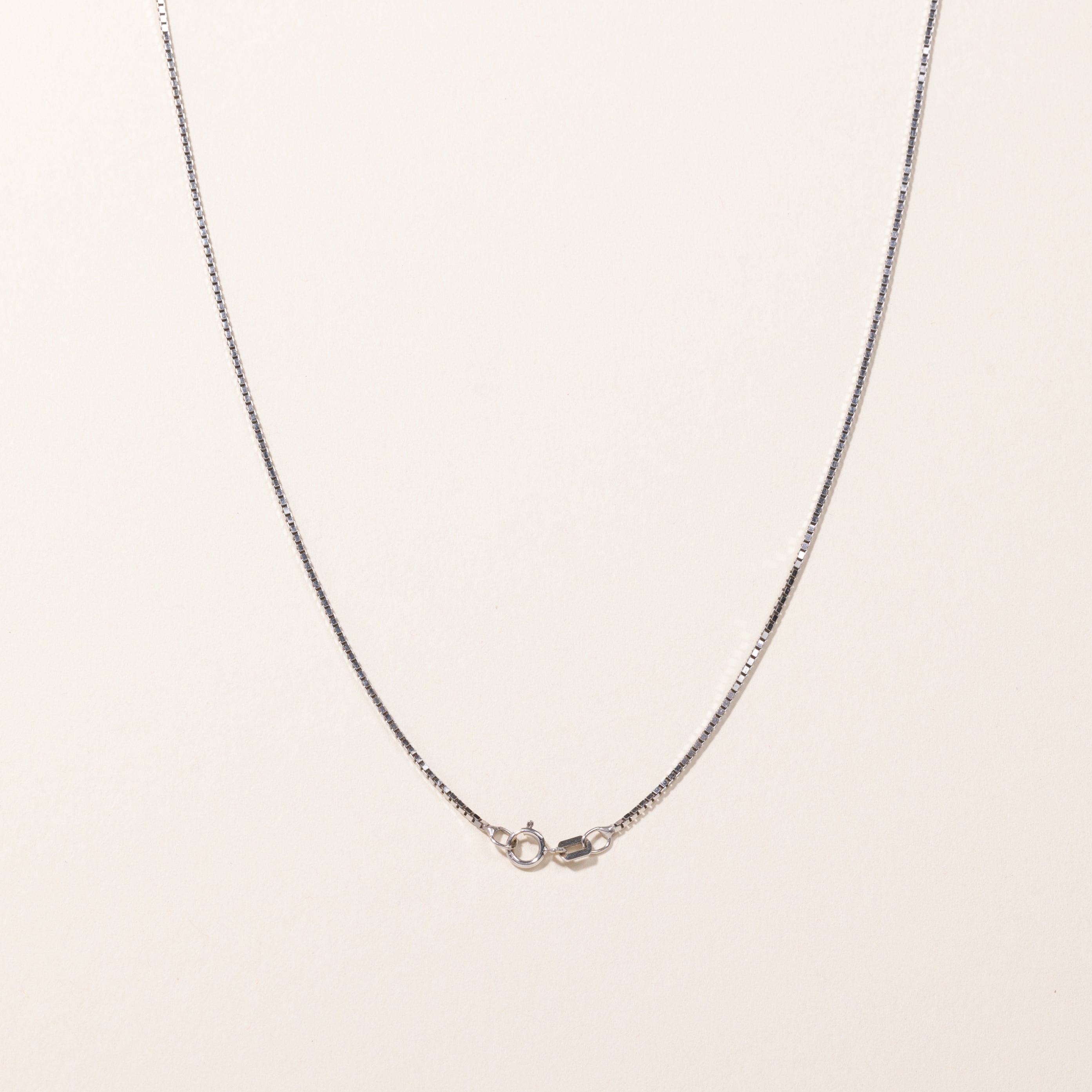 14k White Gold Box Link Chain | 18"