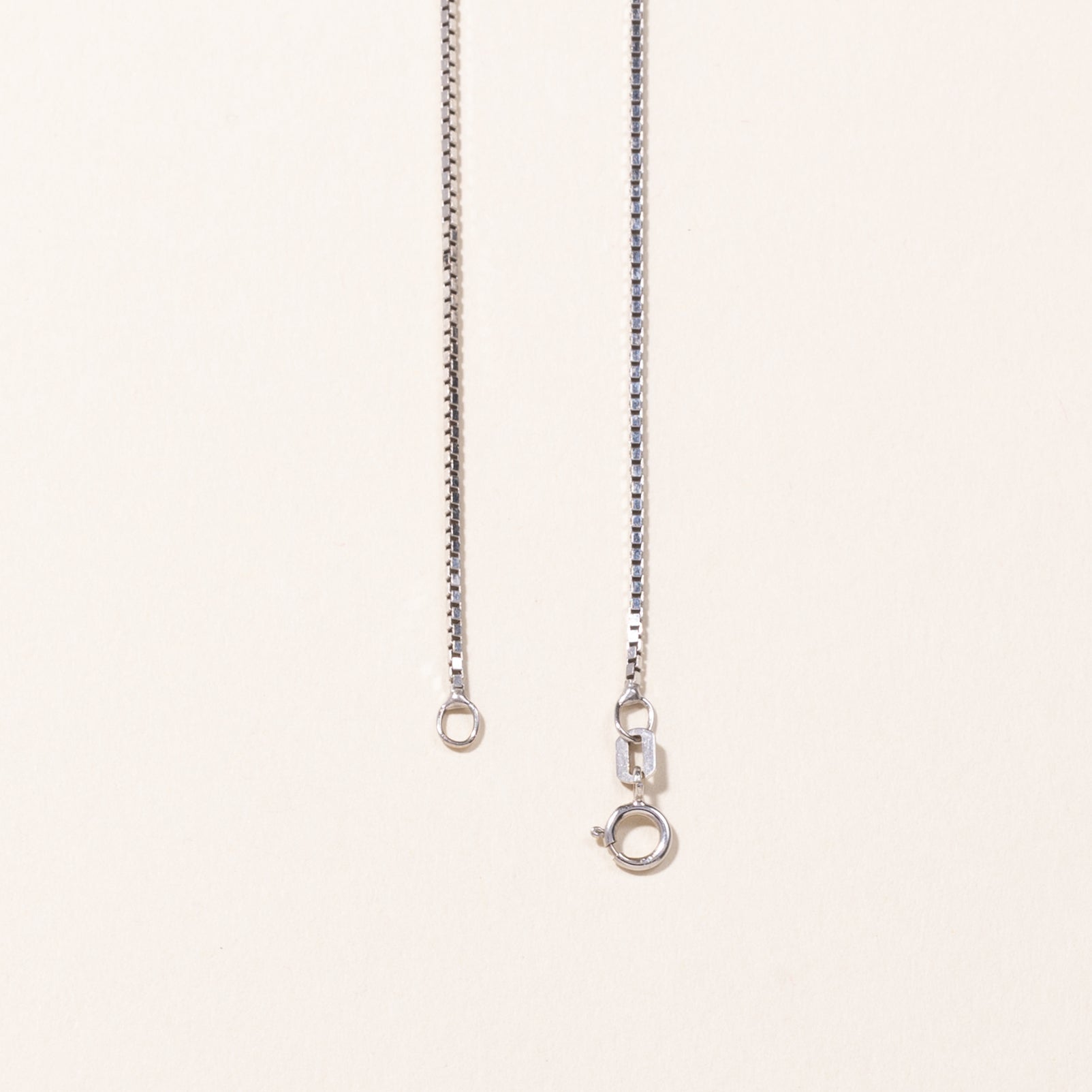 14k White Gold Box Link Chain | 18"