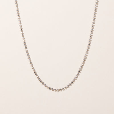 14k White Gold Bead Chain | 25