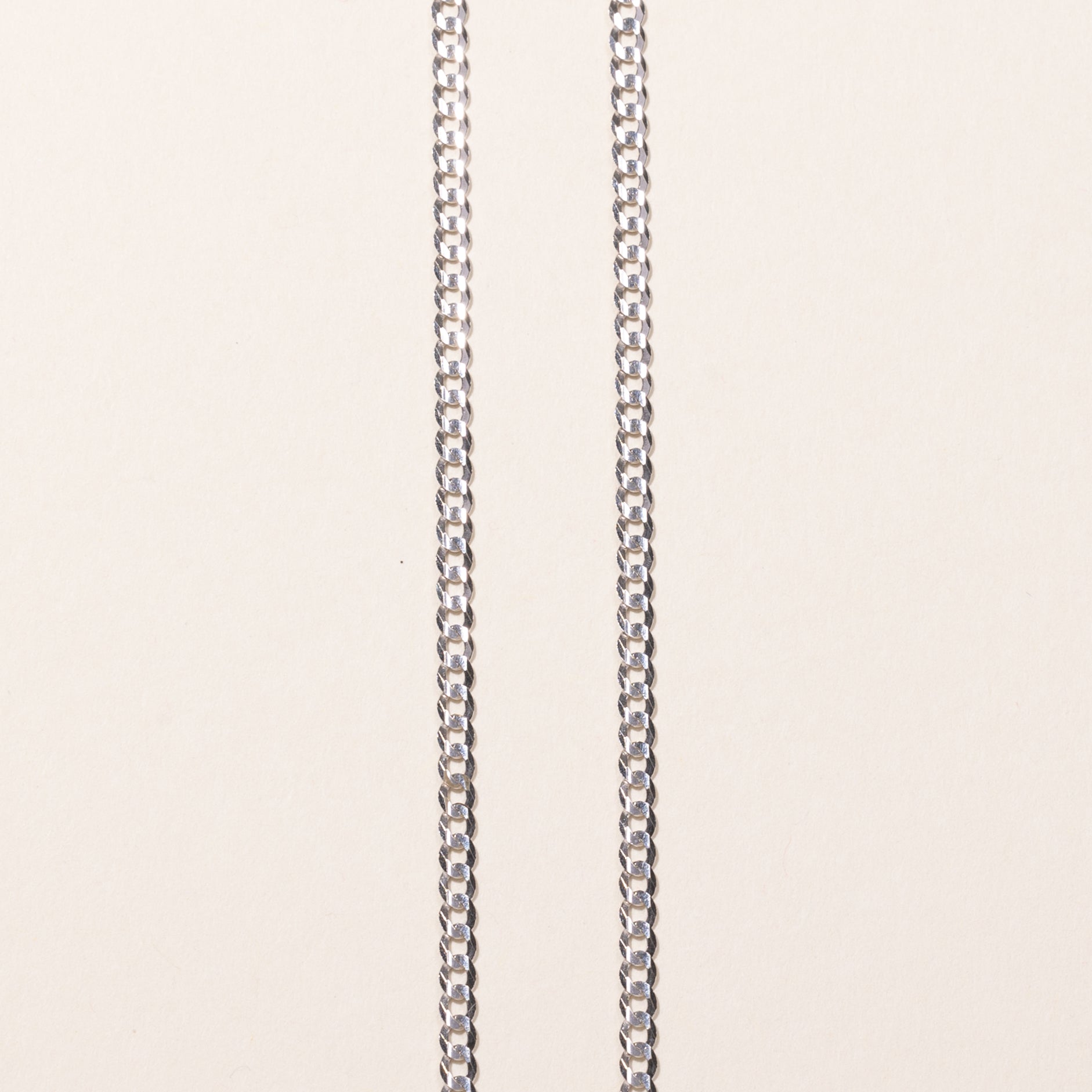 10k White Gold Curb Link Chain | 24