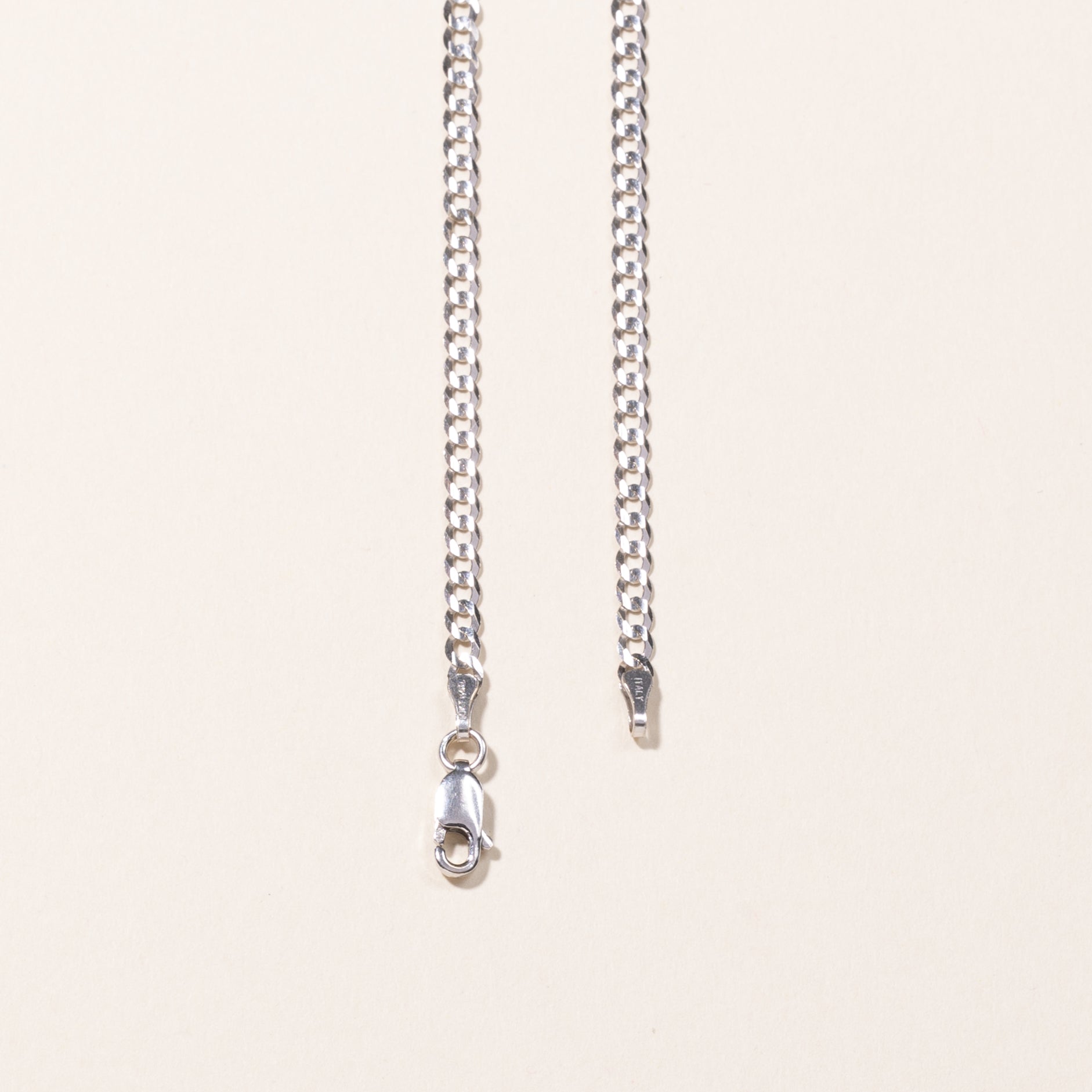 10k White Gold Curb Link Chain | 24