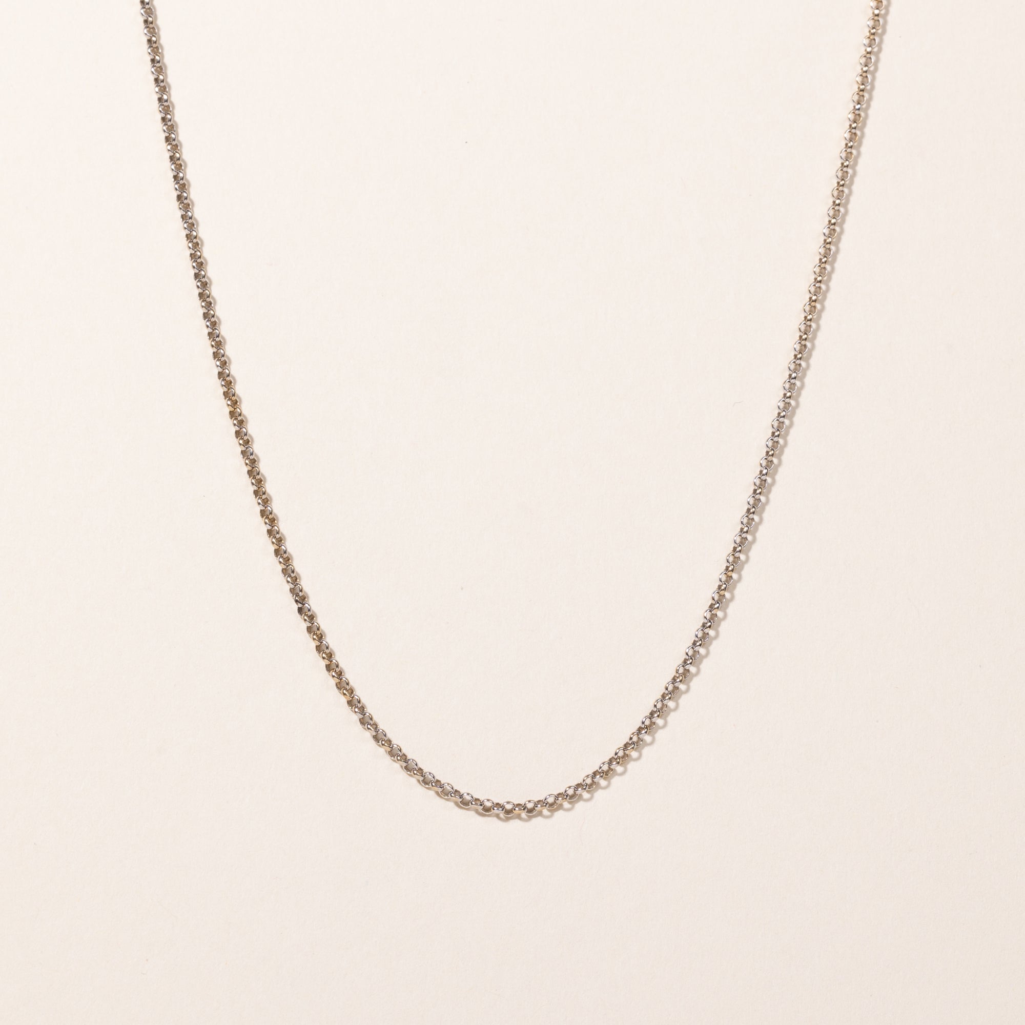 18k White Gold Rolo Chain | 24