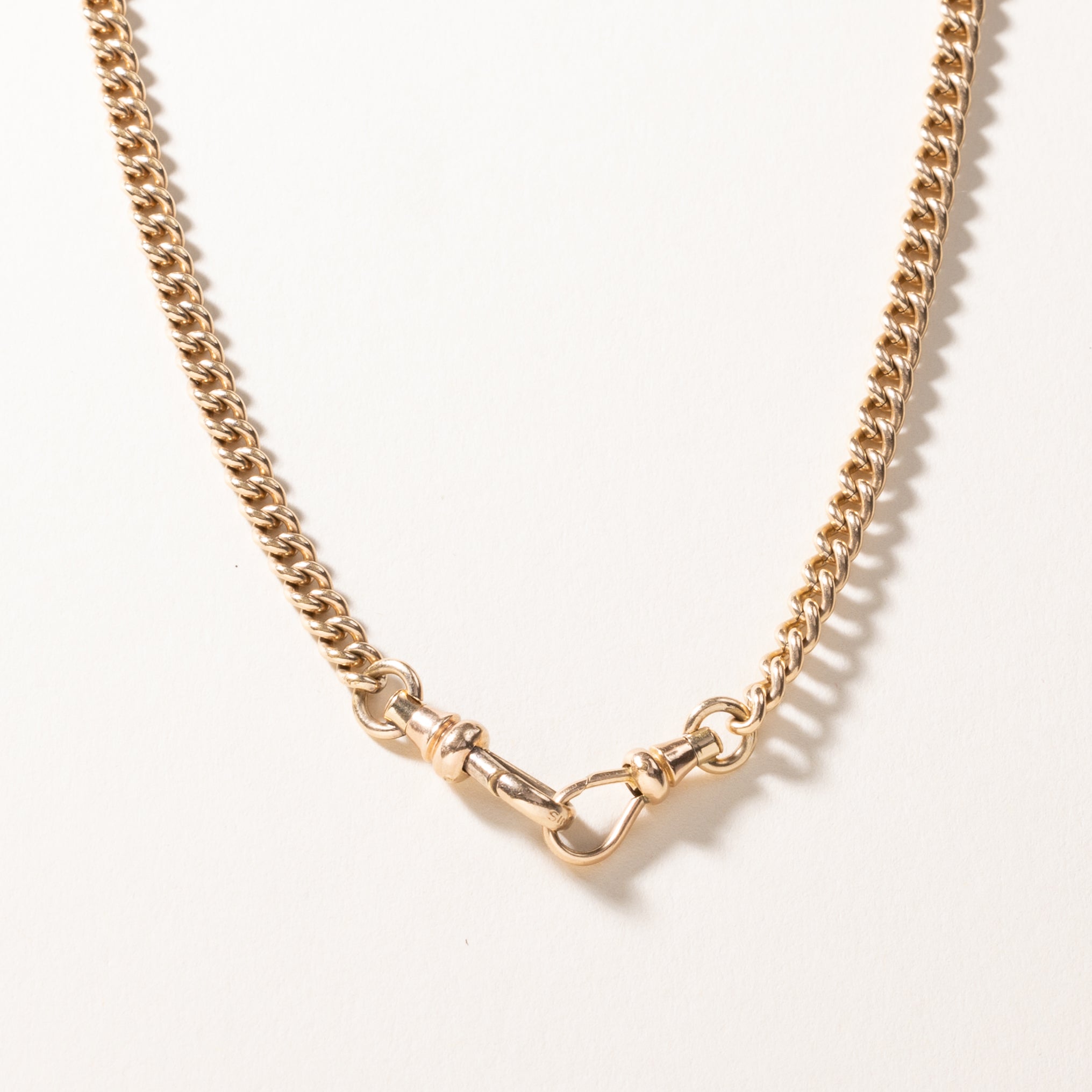 Chaîne de montre à maillons gourmette en or jaune 9 carats | 45,7 cm 