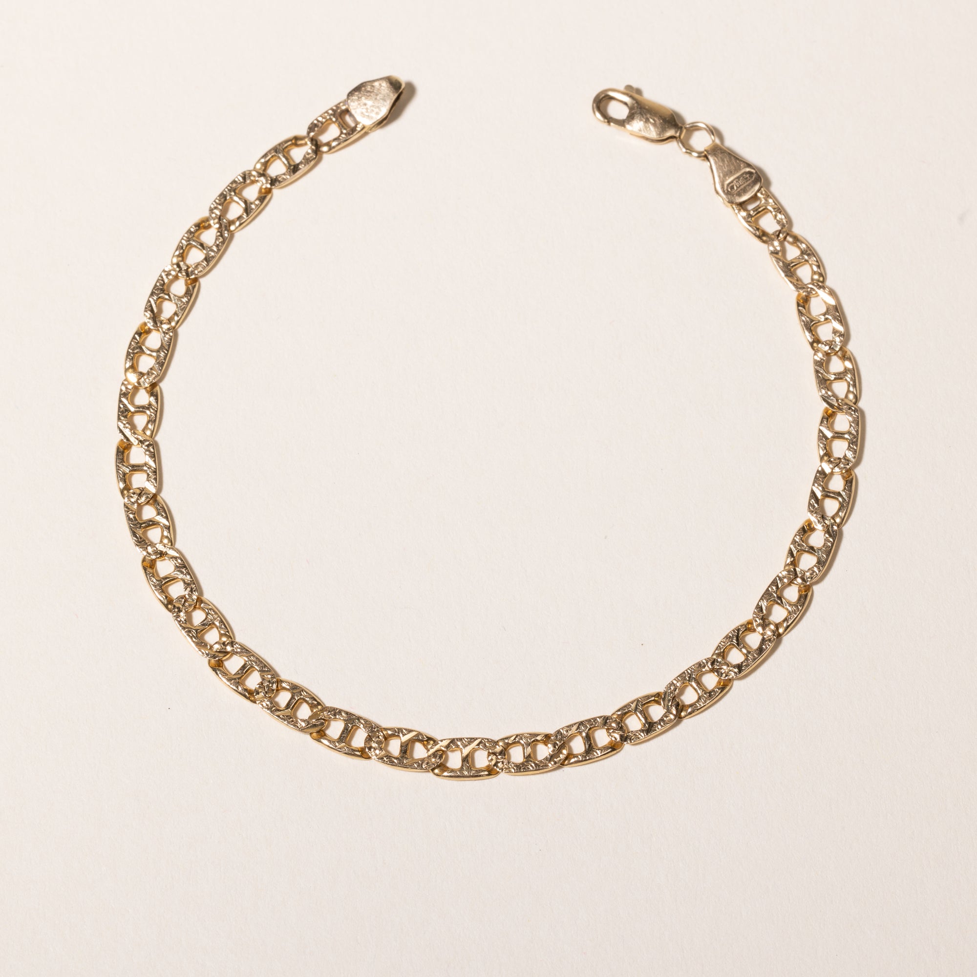 14k Yellow Gold Anchor Chain Bracelet | 8