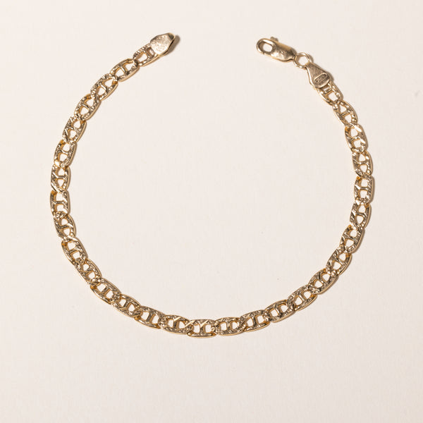 14k Yellow Gold Anchor Chain Bracelet | 8