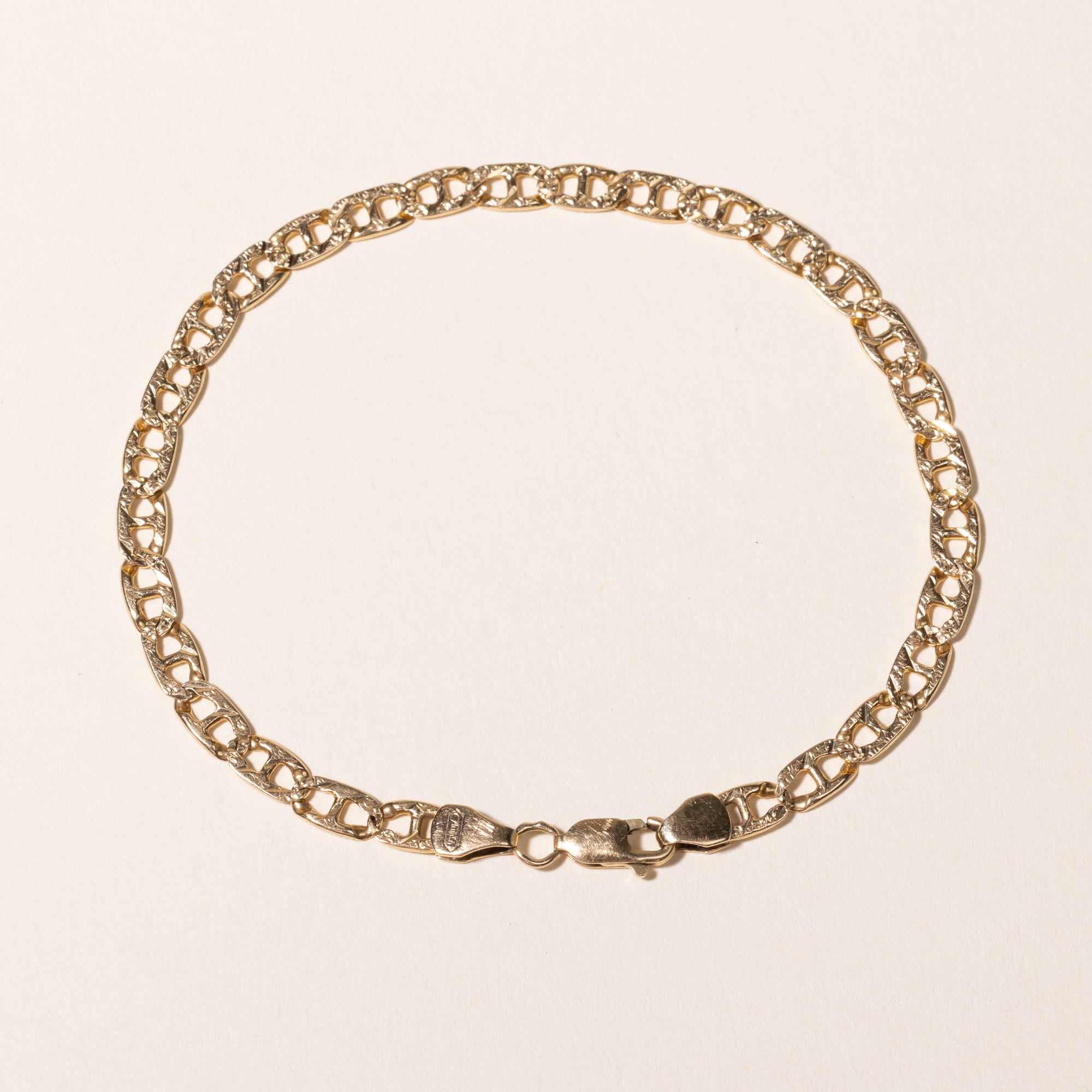 14k Yellow Gold Anchor Chain Bracelet | 8