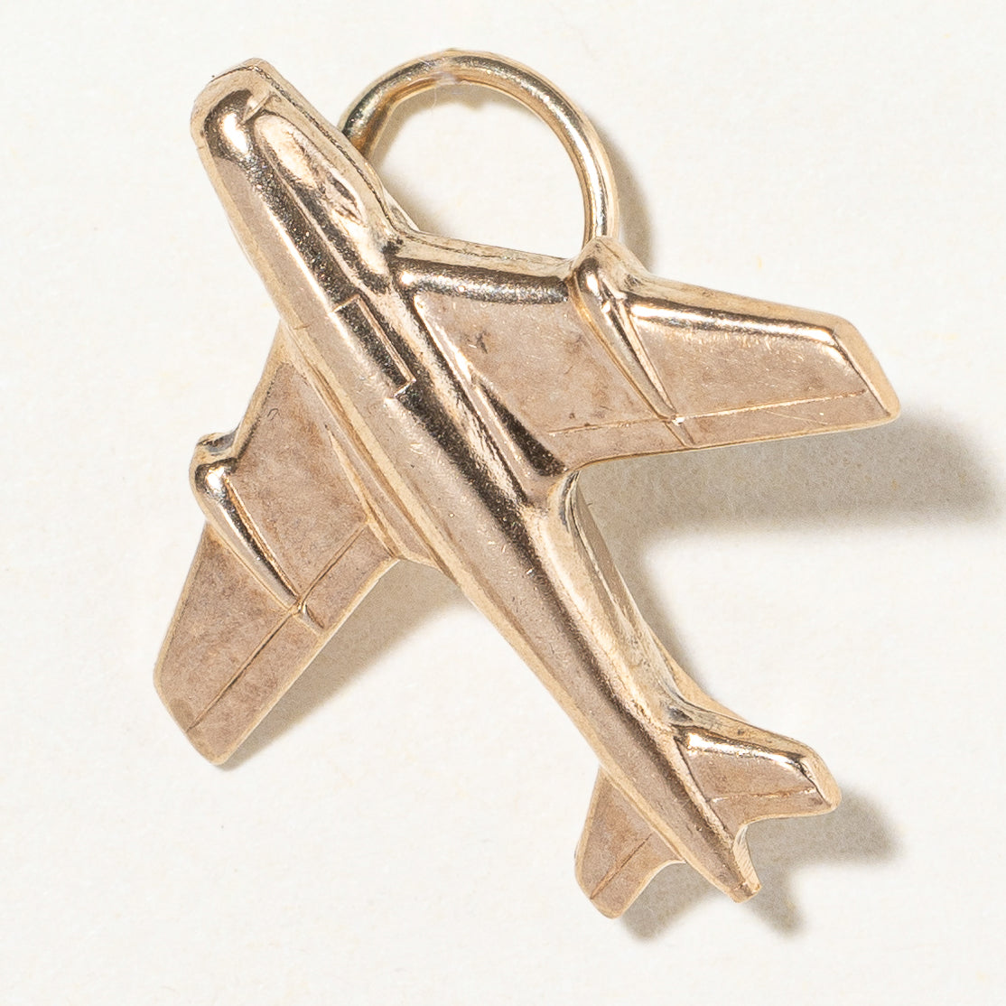 10k Yellow Gold Airplane Charm |