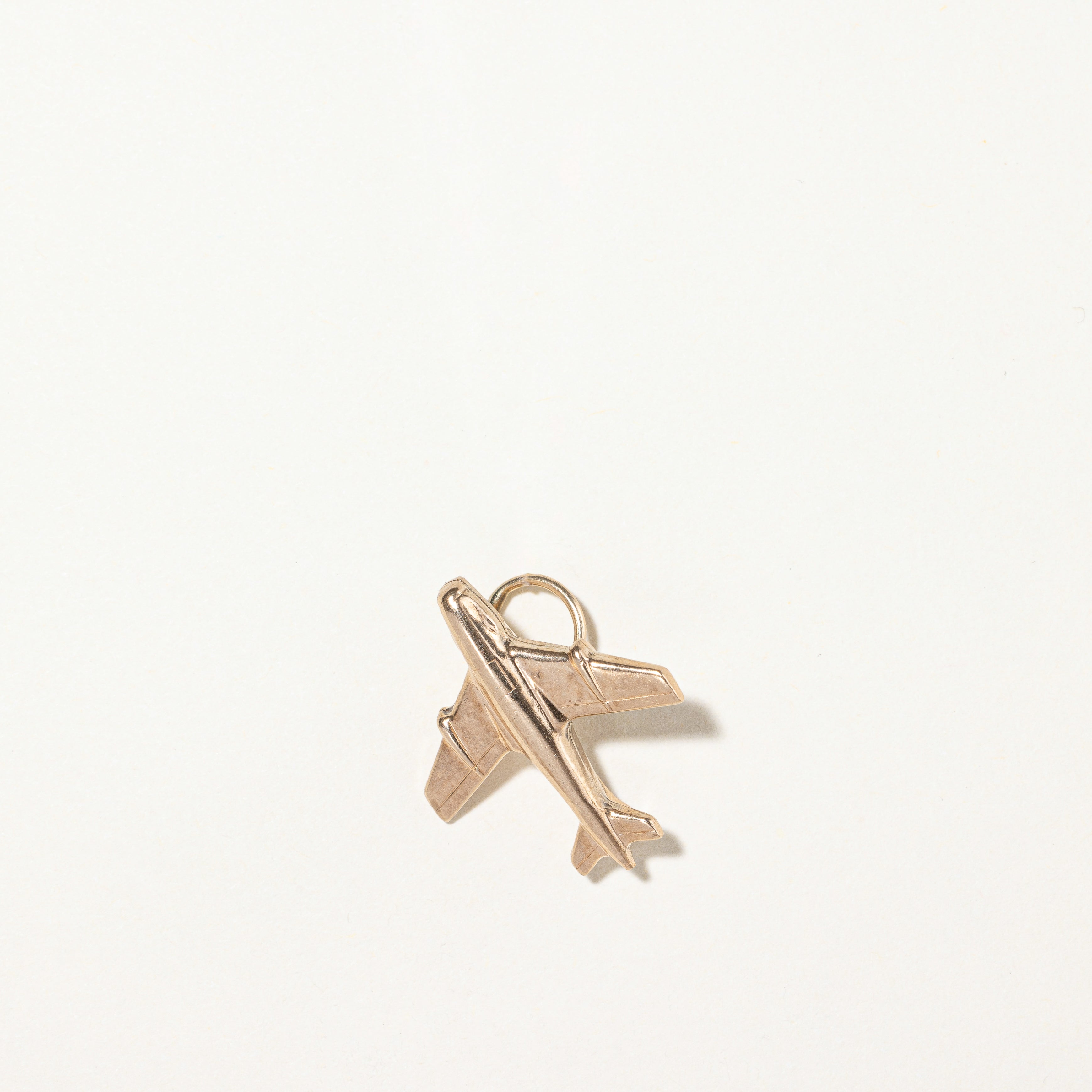 10k Yellow Gold Airplane Charm |