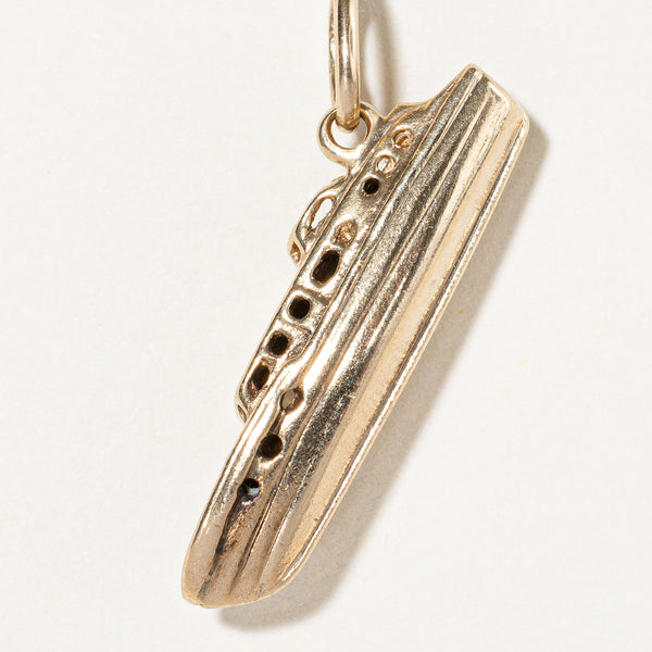 10k Yellow Gold Ship Charm |