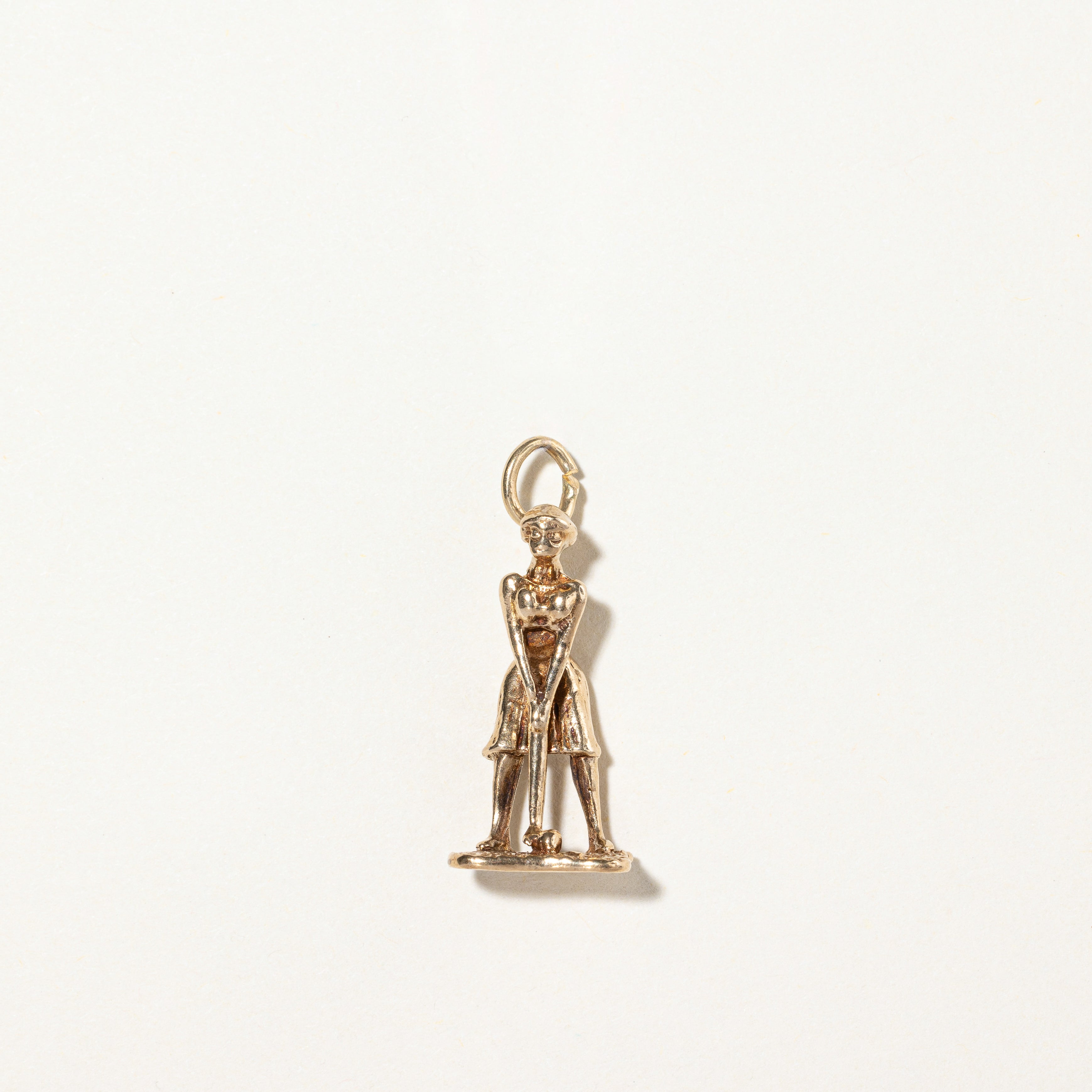 10k Yellow Gold Golfer Charm |